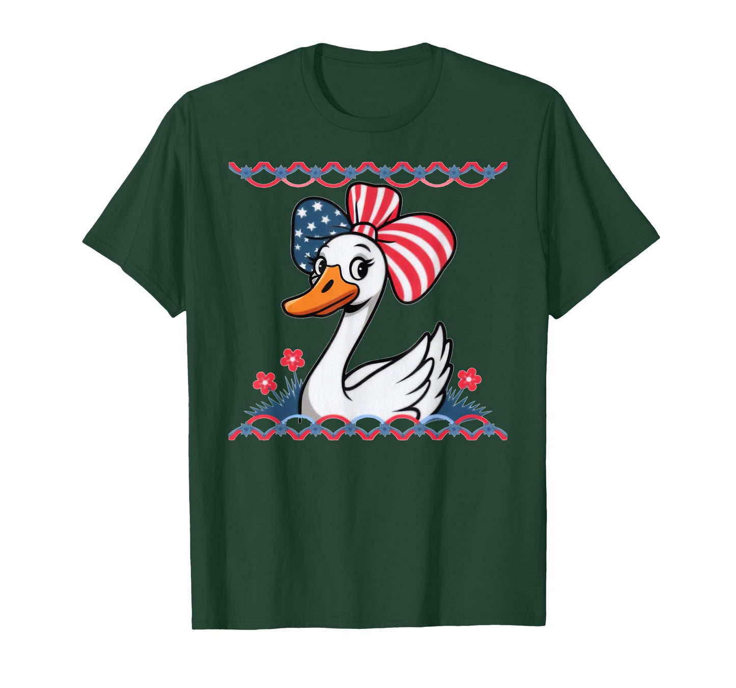 Patriotic Coquette Duck Funny 4th Of-July Animal Aesthetic T-Shirt