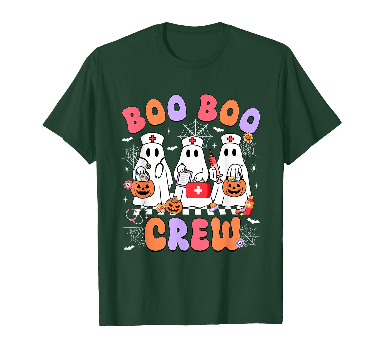 Groovy Boo Boo Crew Nurse Funny Ghost Women Halloween Women T-Shirt