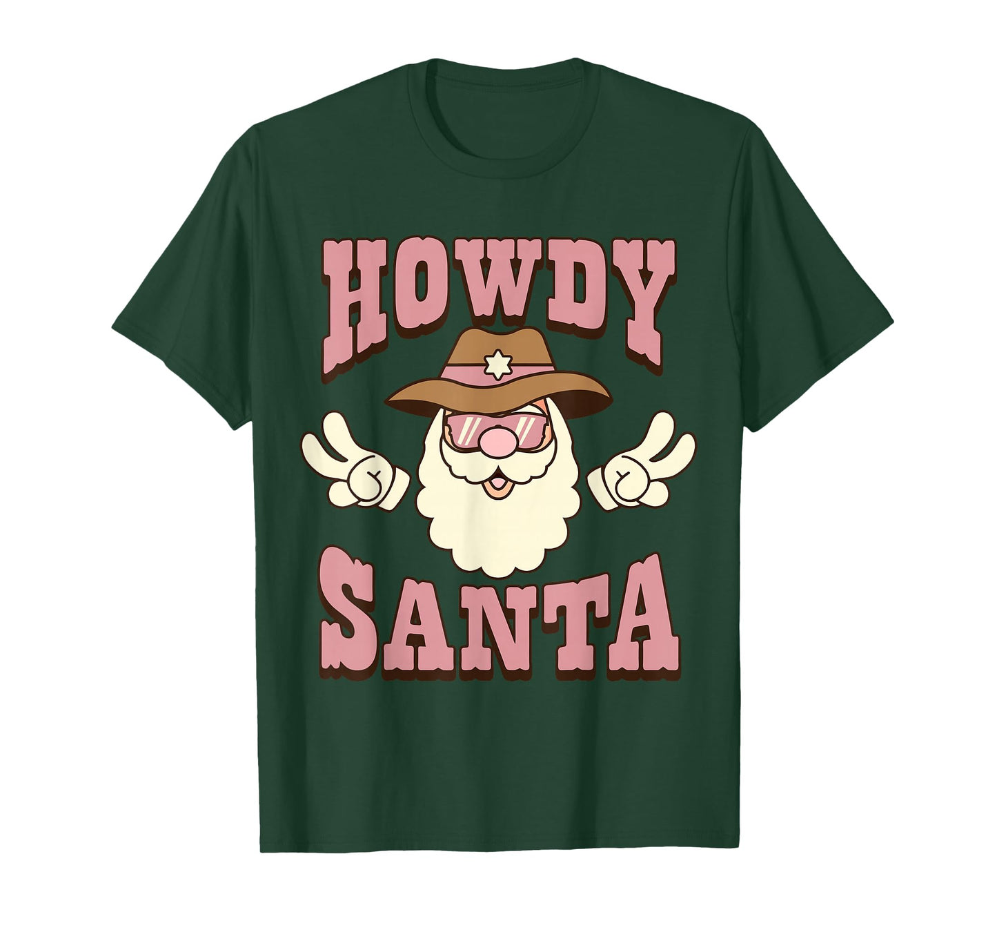 Howdy Santa Country Christmas Cowboy Groovy Retro T-Shirt