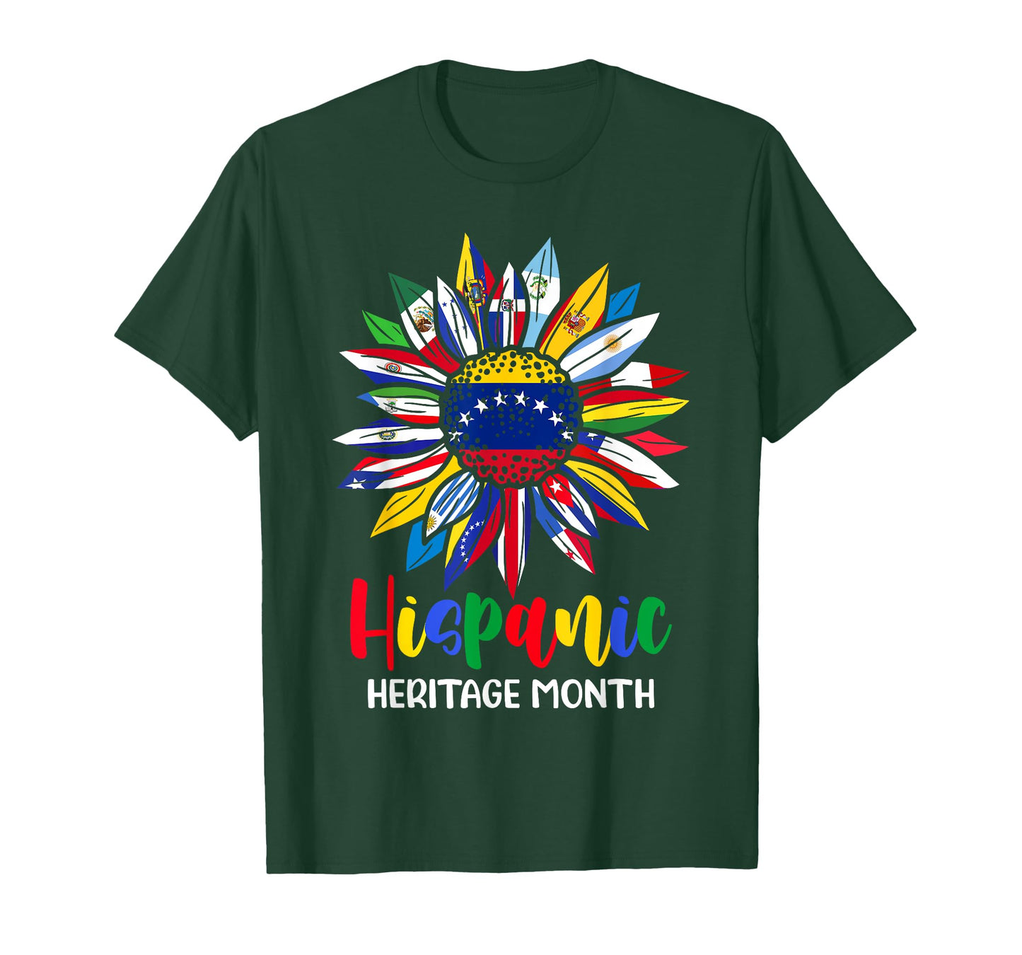 Hispanic Heritage Month Venezuela Flag Sunflower Latino Flag T-Shirt