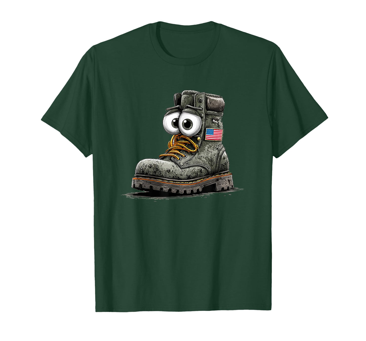 Cool US Shoes in Shoe Store Graphic with Patriotic Flag T-Shirt
