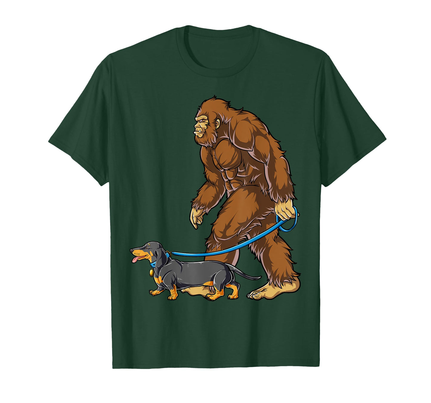 Bigfoot Dachshund Dog Walk Funny Sasquatch Lovers Men Women T-Shirt