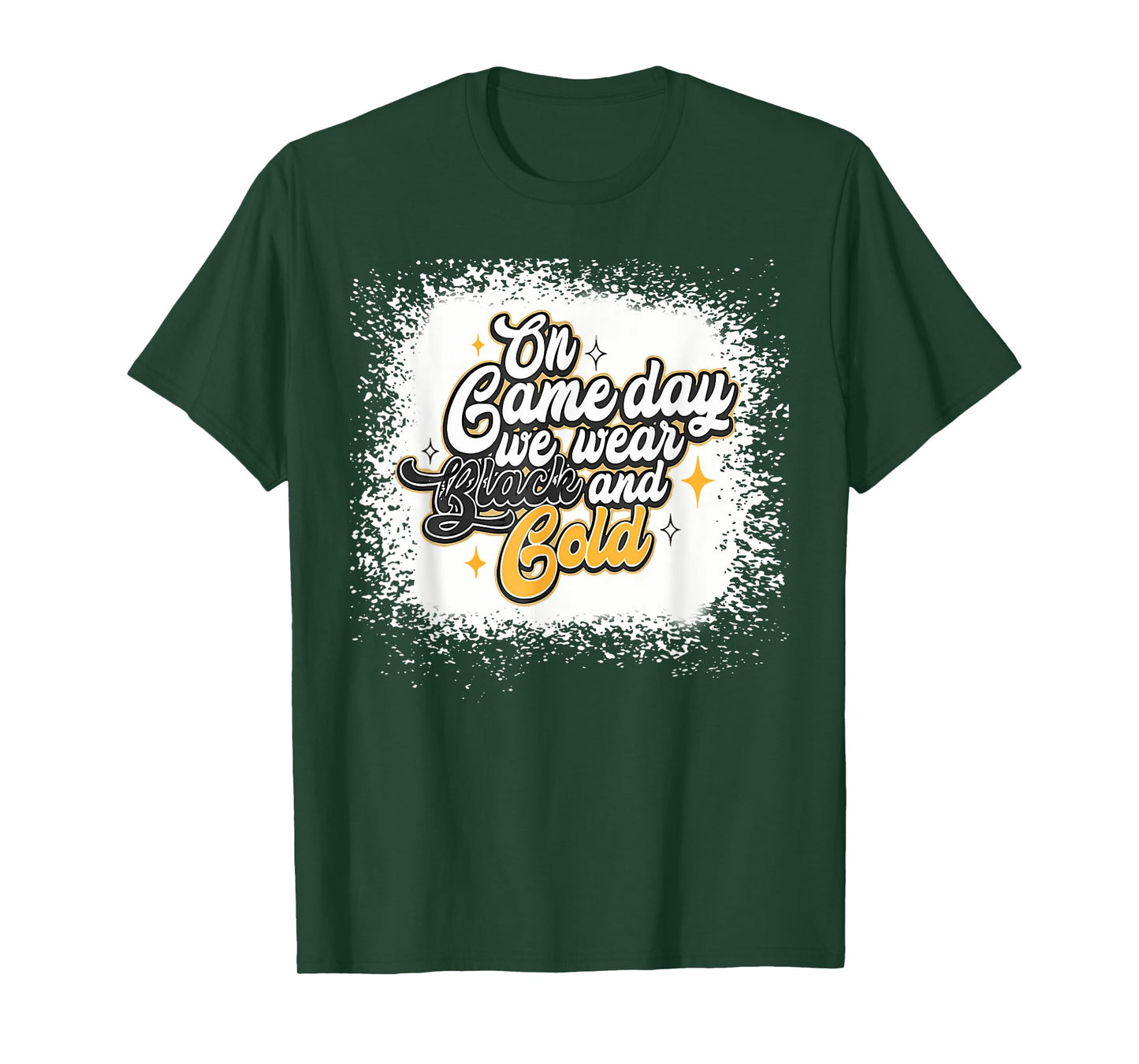 Bleached On Gameday Football We Wear Gold & Black T-Shirt