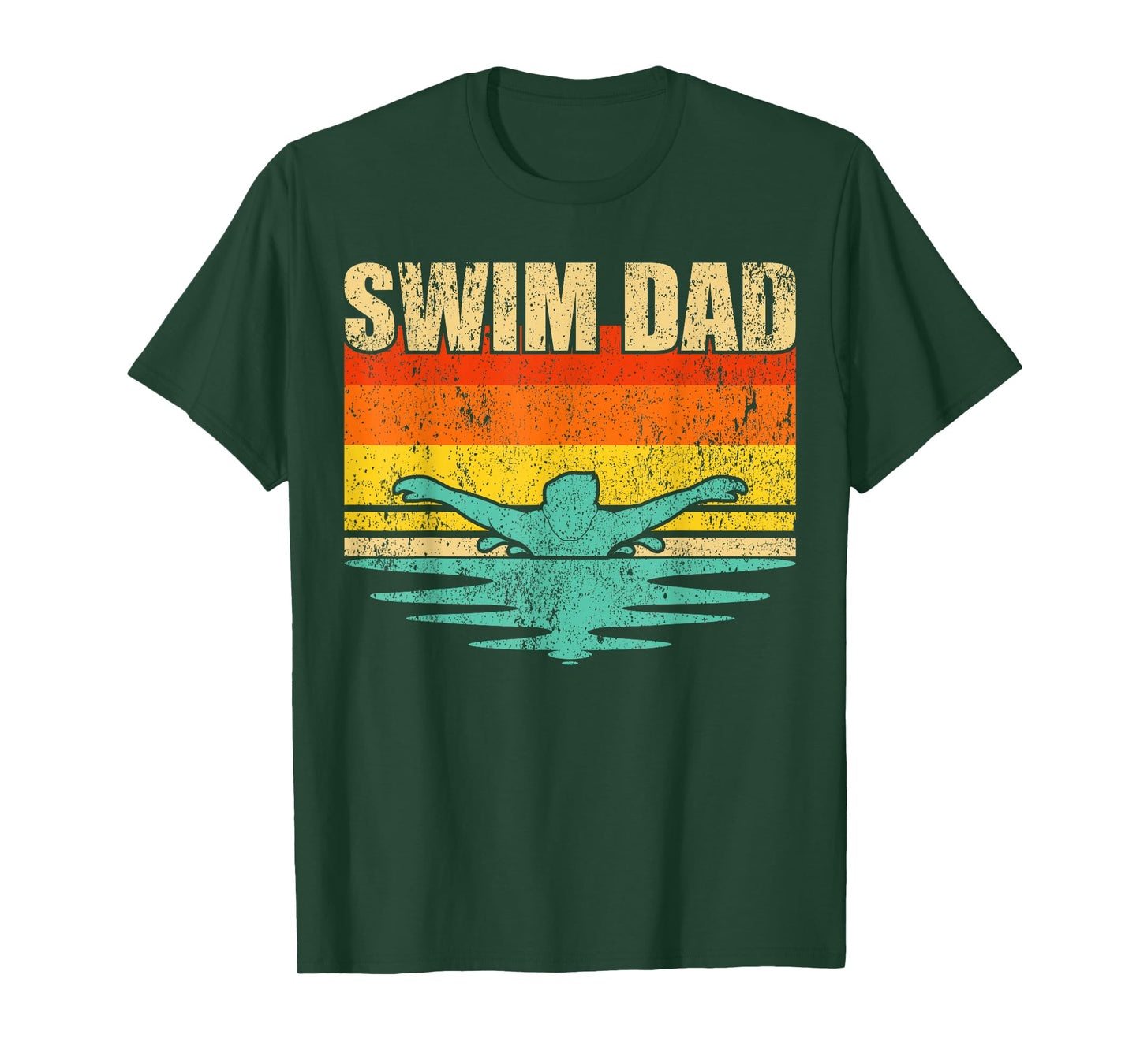 Vintage Style Swimming Lover Swimmer Swim Dad Father's Day T-Shirt