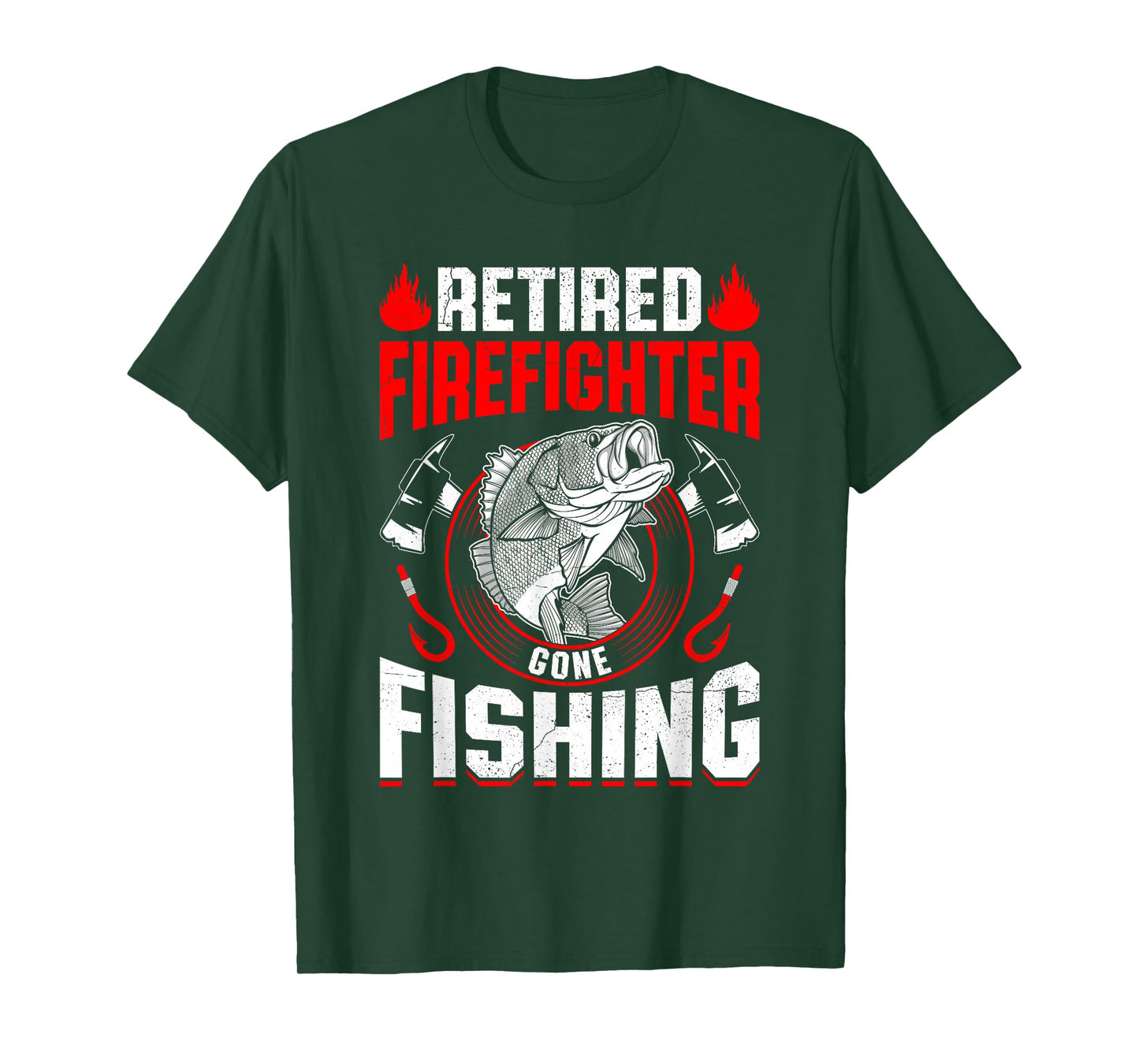 Retired Firefighter Gone Fishing Fun Firefighter Retirement T-Shirt