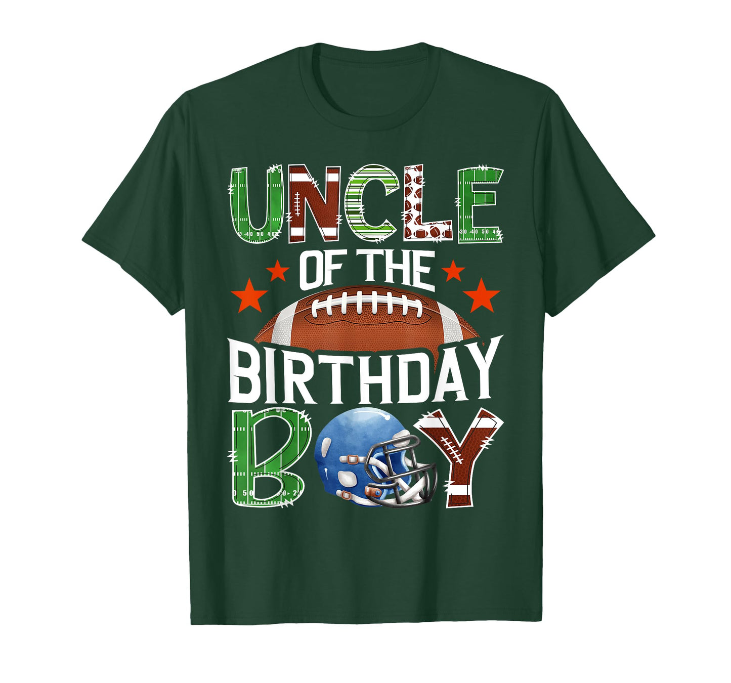 Uncle Of The Birthday Boy Football 1St Year Down Birthday T-Shirt