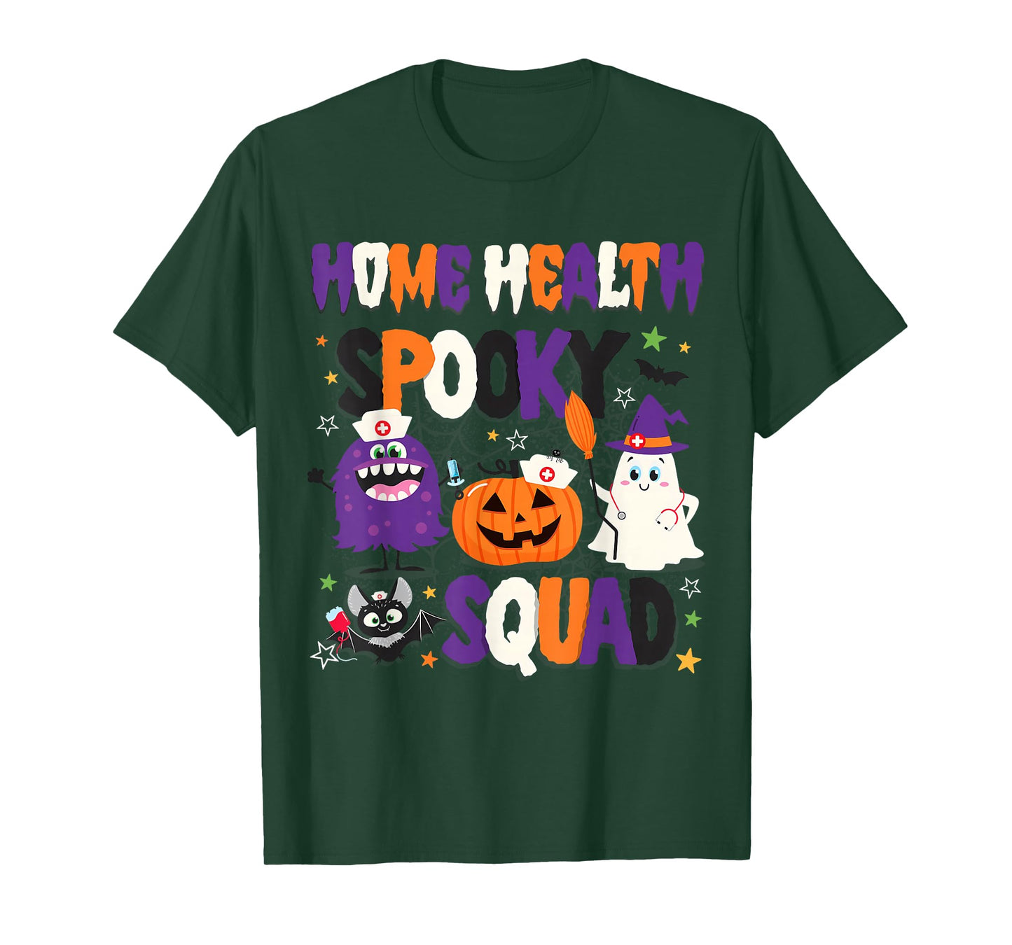 Home Health Nurse Halloween Shirt Home Health Spooky Squad T-Shirt