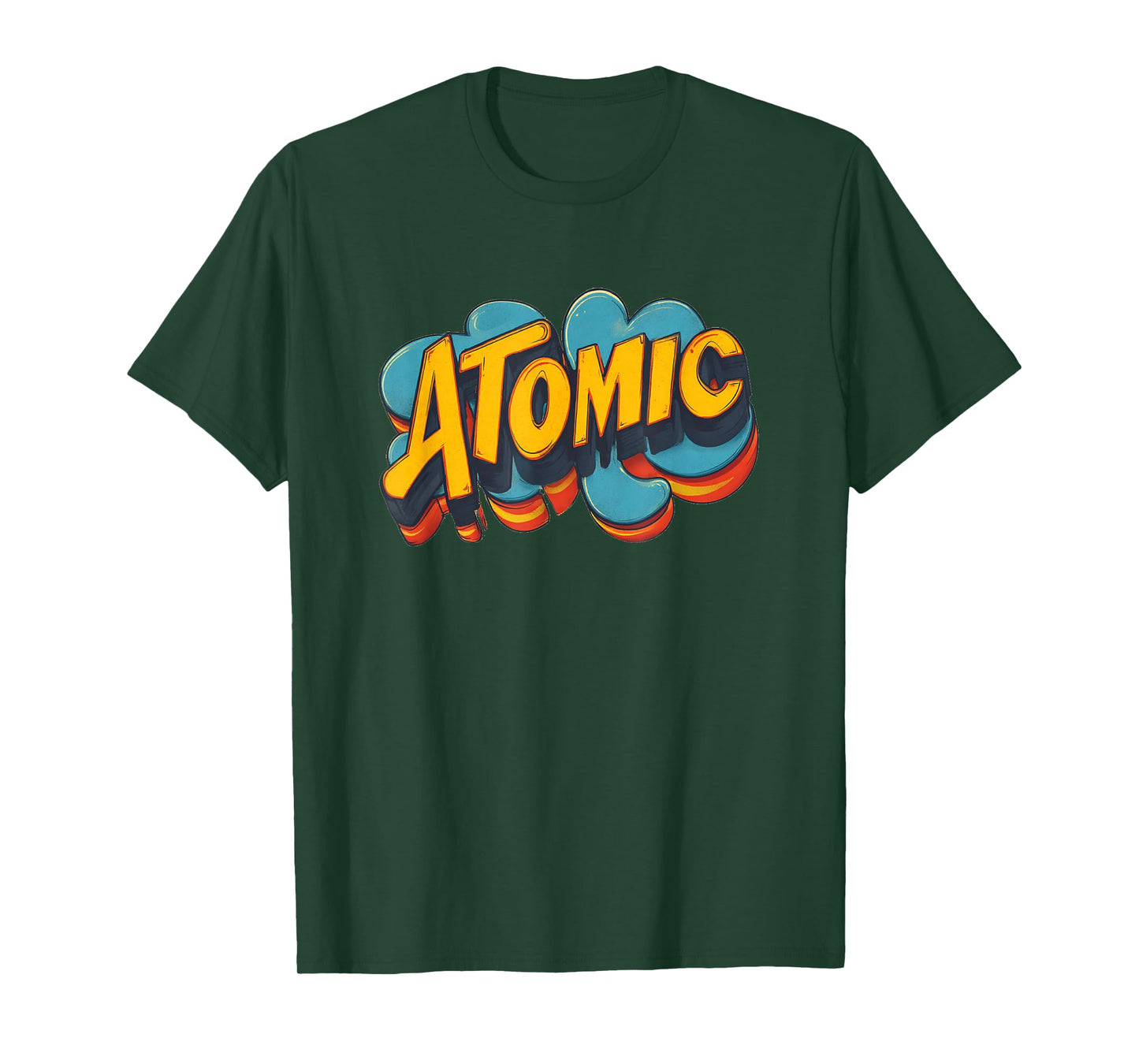 Atomic Colors and Emblem for a Cool Look T-Shirt