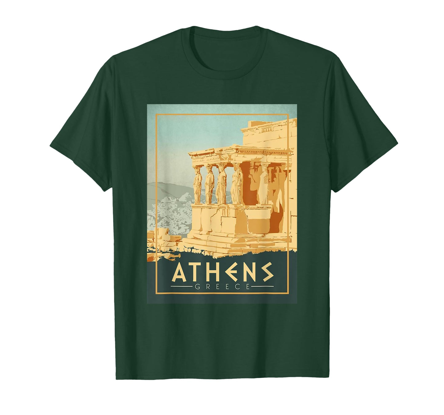 Vintage Athens Ancient Temple Of Athena Greece Souvenir T-Shirt