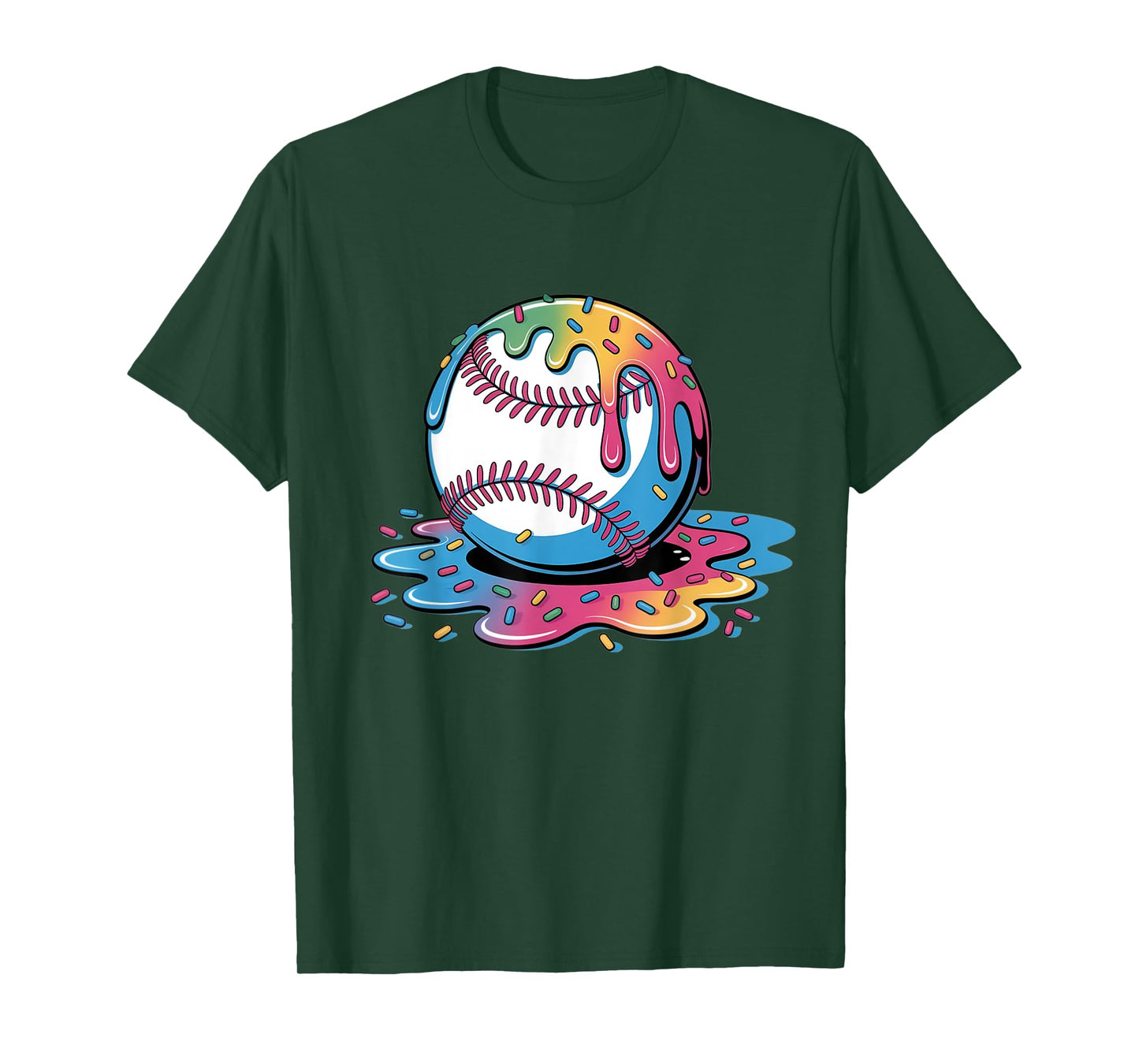 Baseball Ball Ice Cream Drip Youth Boys T-Shirt