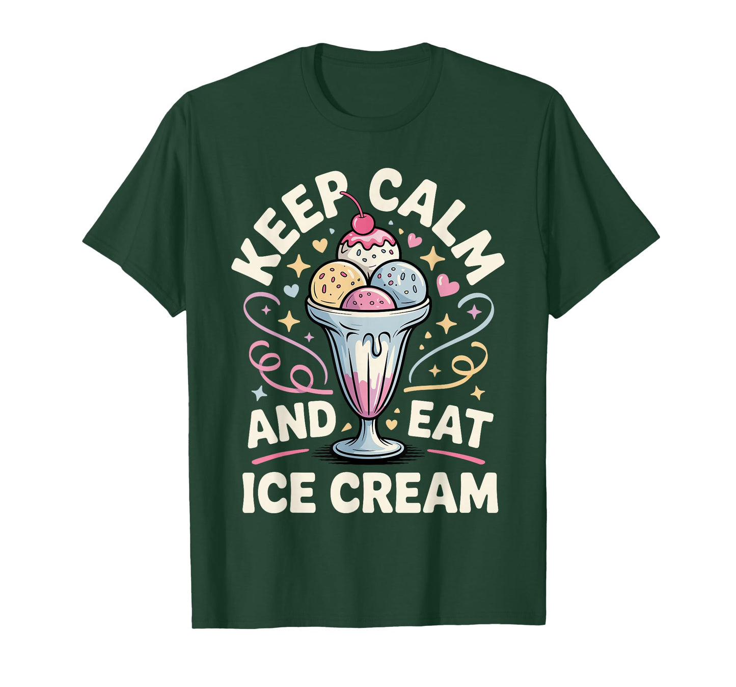 Funny Ice Cream Art for Men Women Kids Dessert Ice Cream Fan T-Shirt