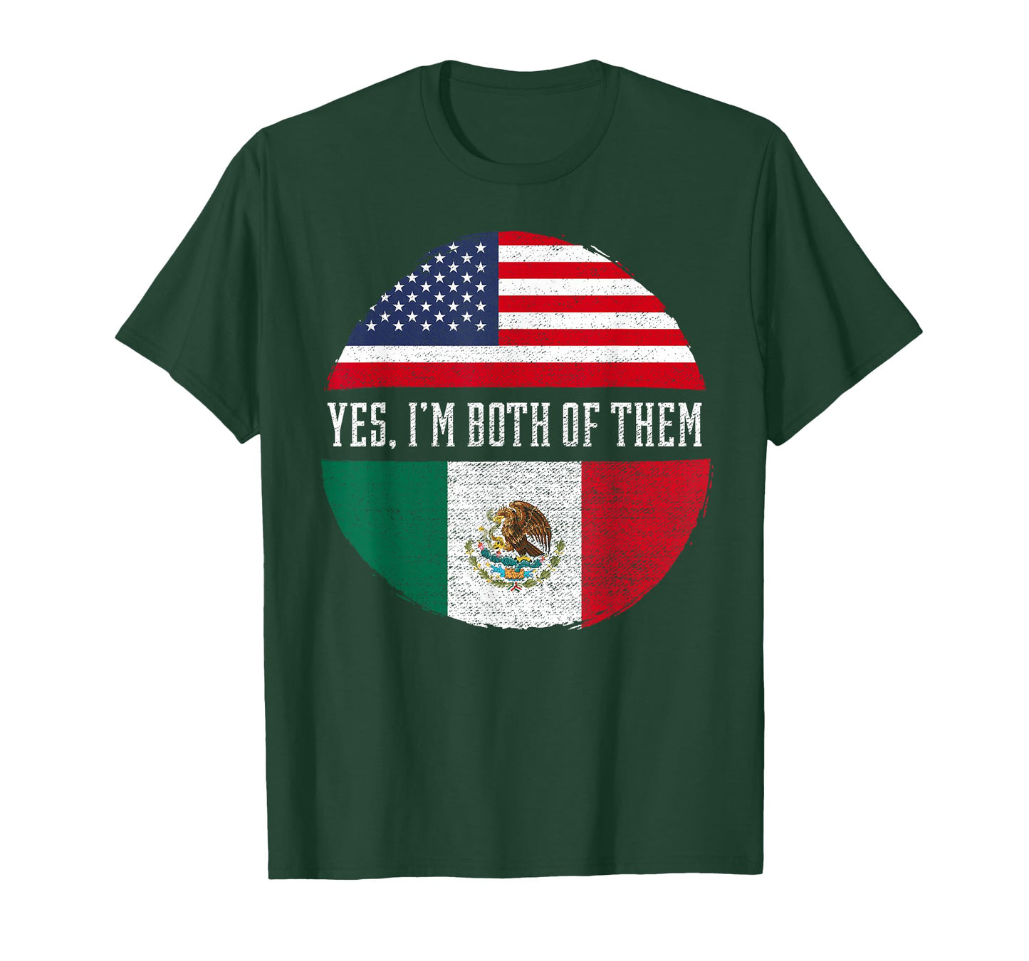 Half American Half Mexican USA Flag Mexico Heritage DNA T-Shirt