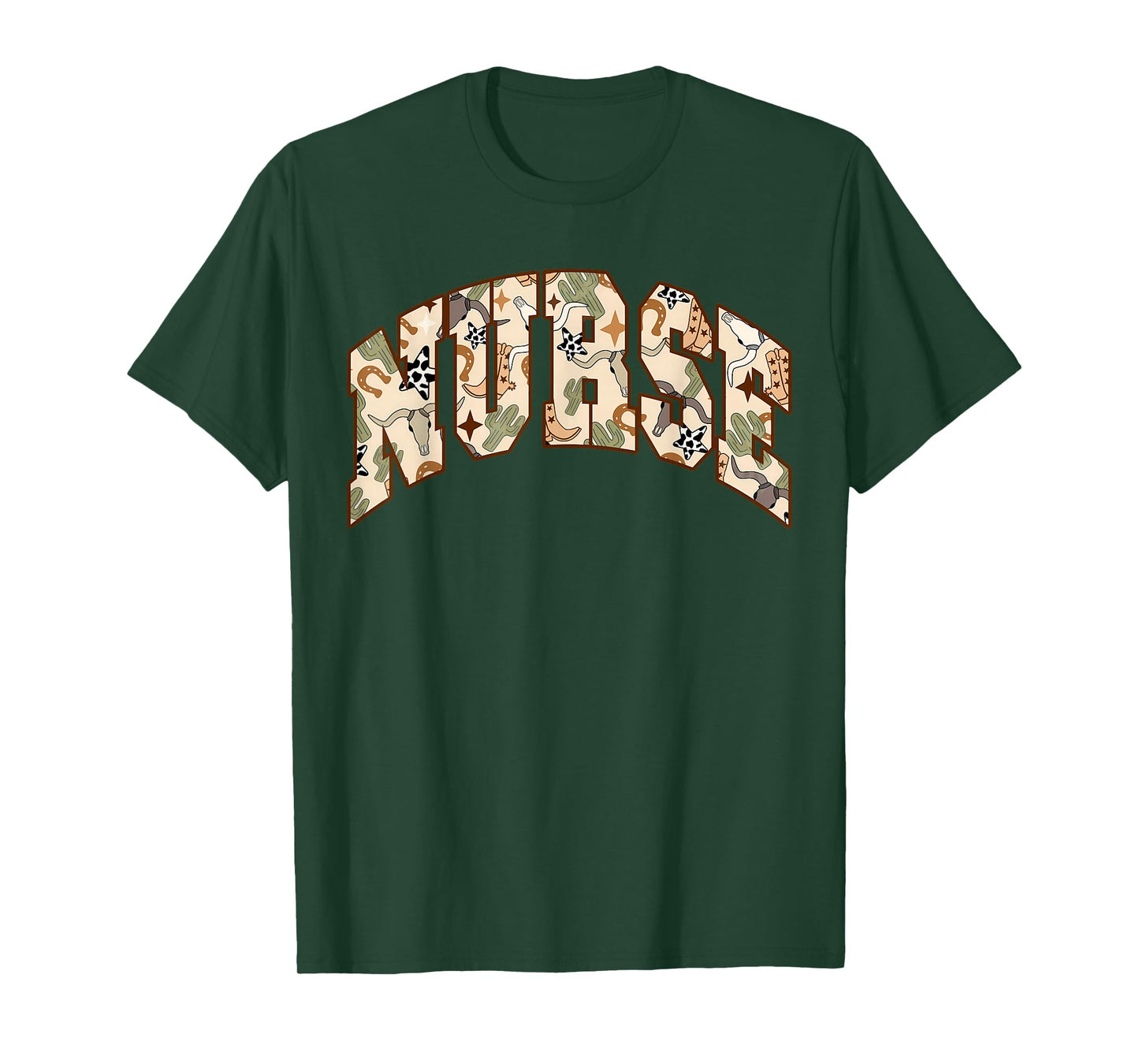 Retro Nurse Country Western Cow Skull Desert Nursing RN T-Shirt