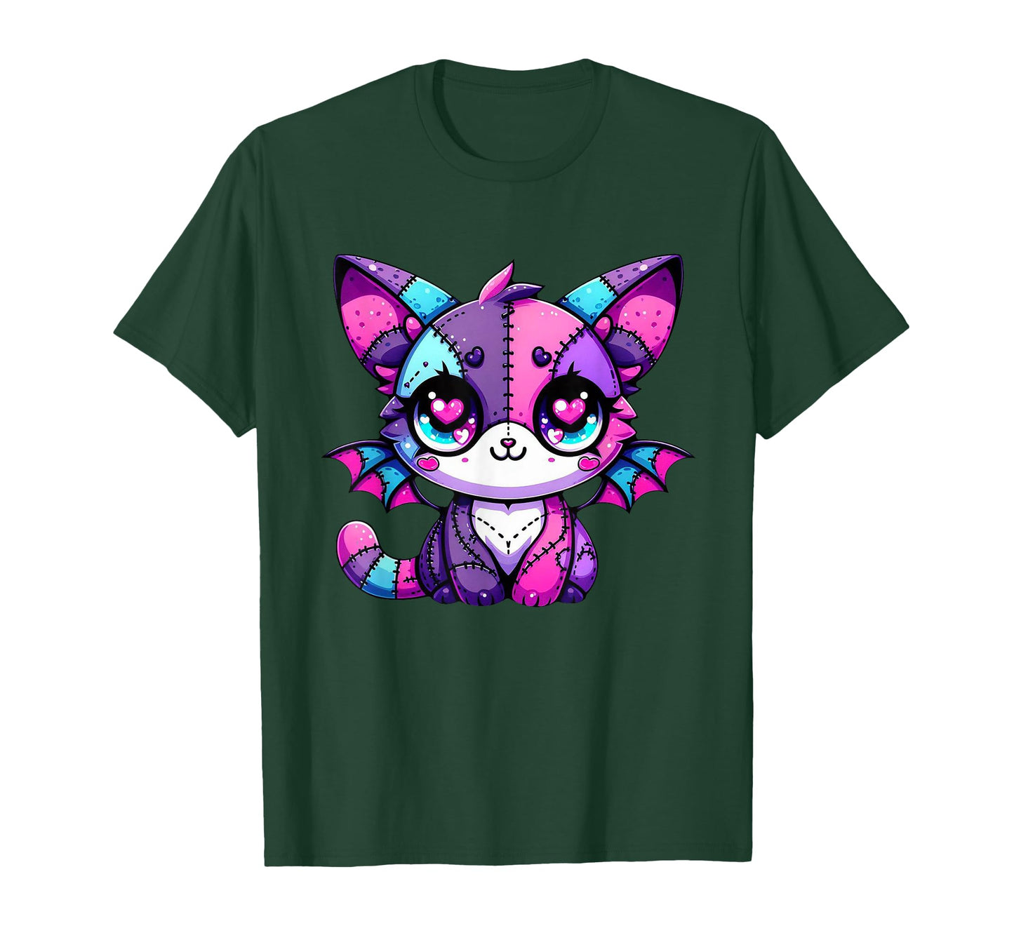 Kawaii Pastel Goth Cat Witchy Anime Japanese Creepy Anime T-Shirt