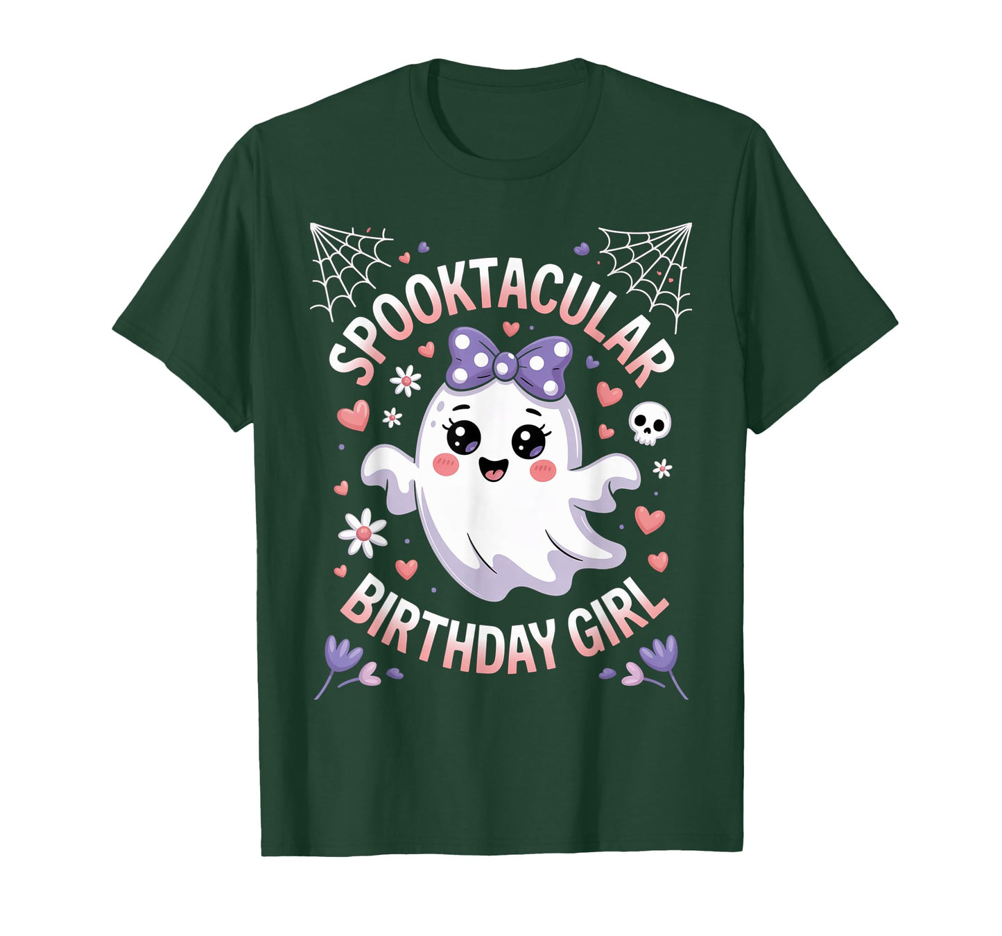 Halloween Birthday Girl Ghost Bow Spooktacular Spooky Kids T-Shirt