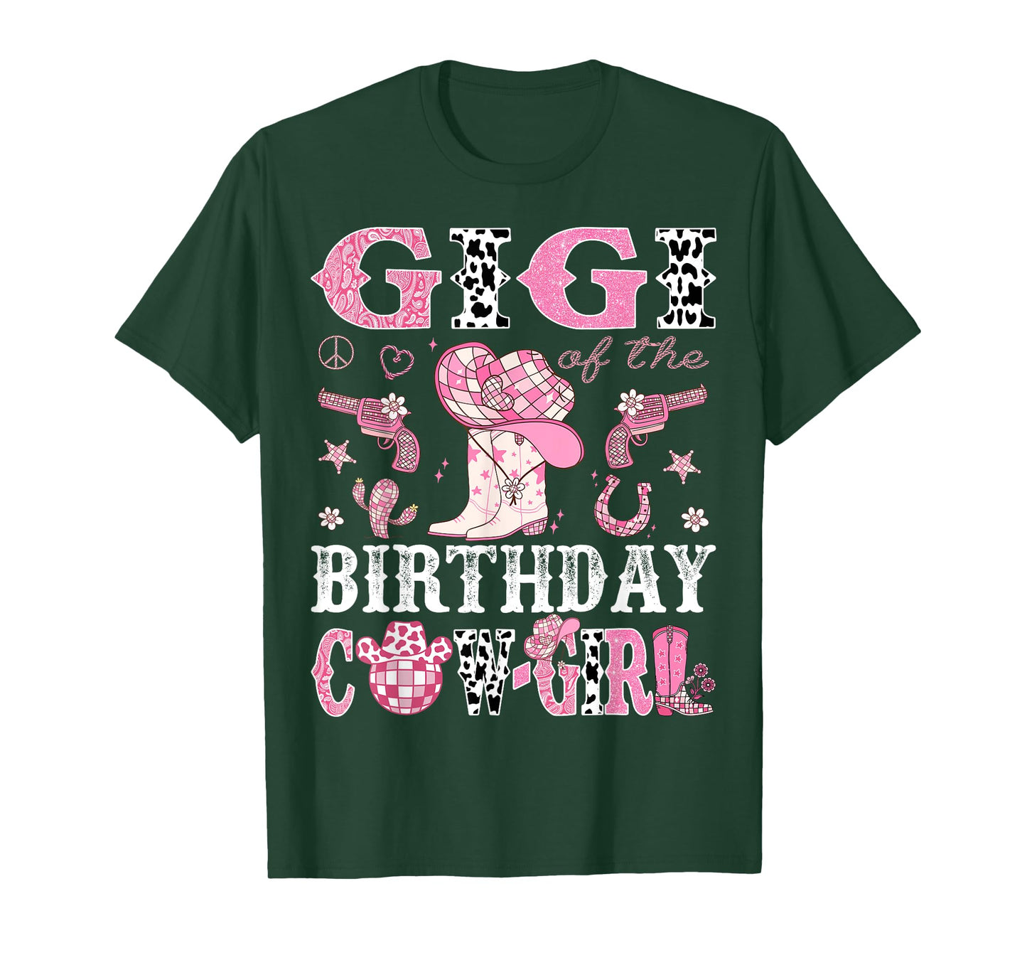 Gigi Of The Birthday Cow-Girl Pink Disco Rodeo Western T-Shirt