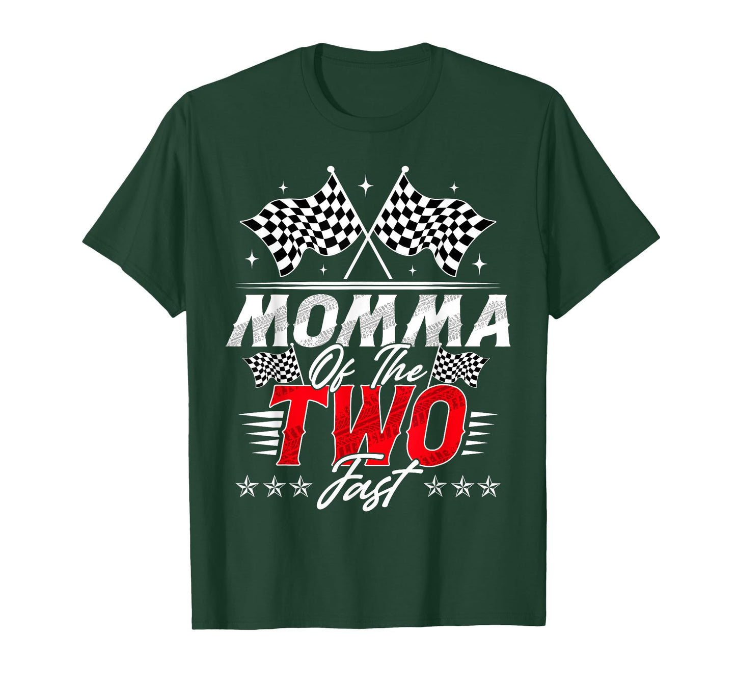 Momma Of The Two Fast Second Birthday Racing Car Family T-Shirt