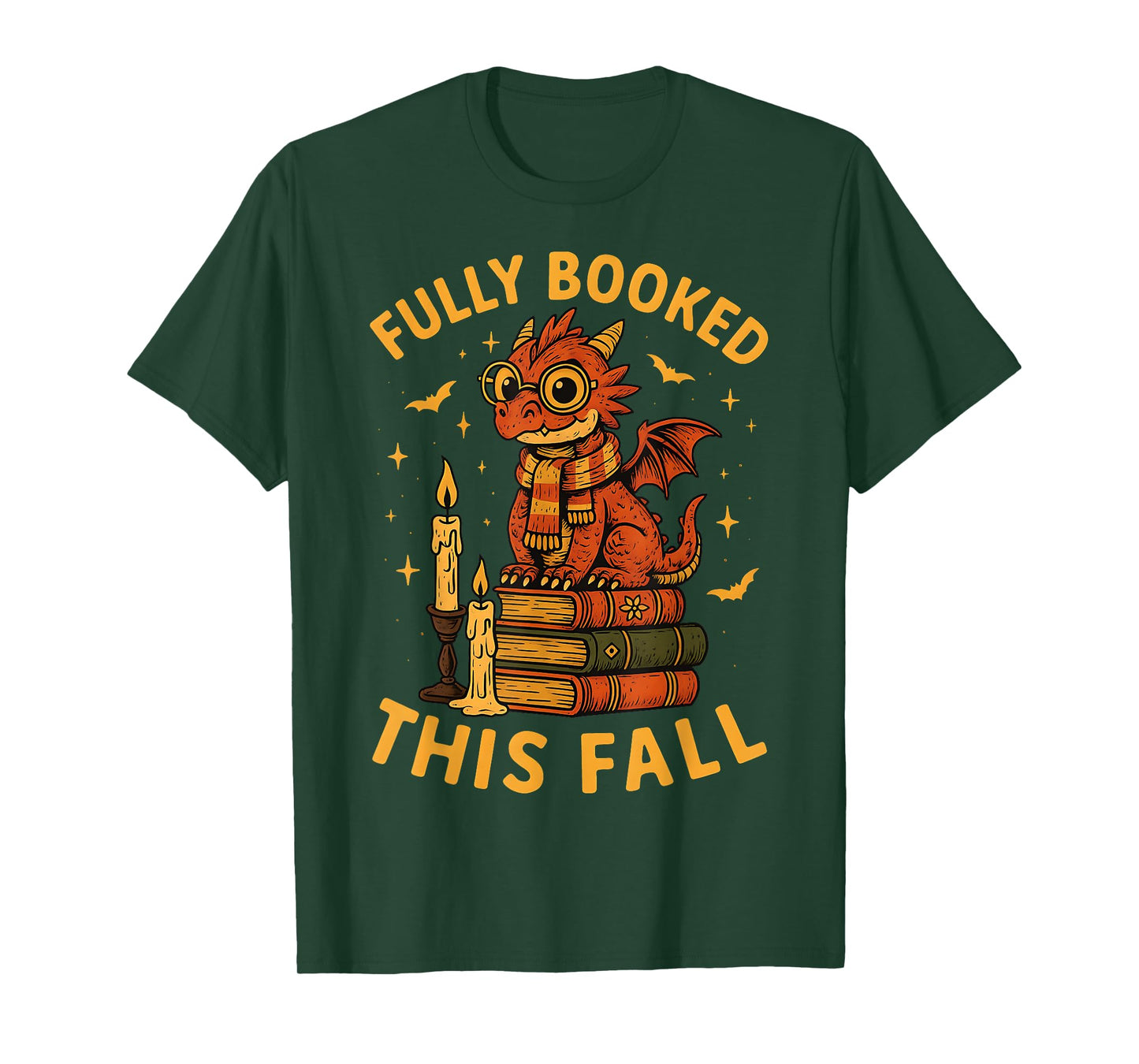 HUGvyn Halloween Fully Booked This Fall Book Dragon Reading T-Shirt