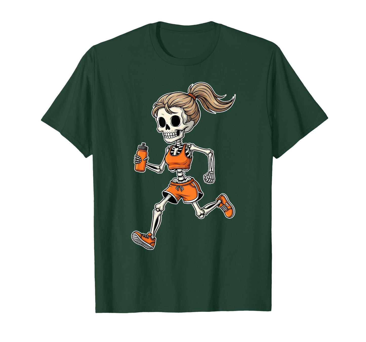 Running Skeleton Halloween Costume Spooky Runner Women Men T-Shirt