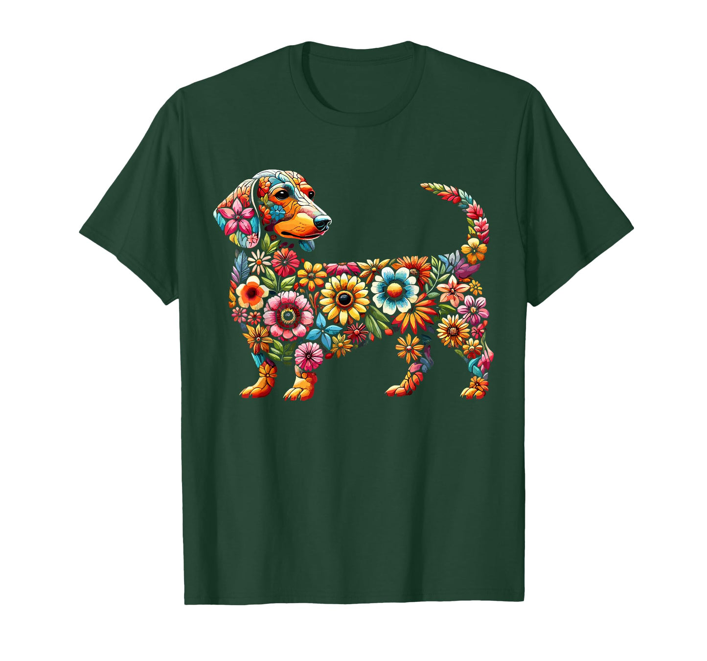 Dachshund Flower Funny Dog T-Shirt