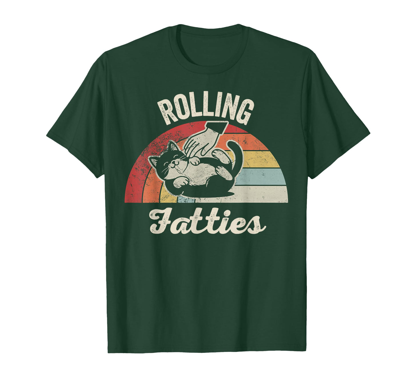Rolling Fatties Funny Cat Lover Retro T-Shirt