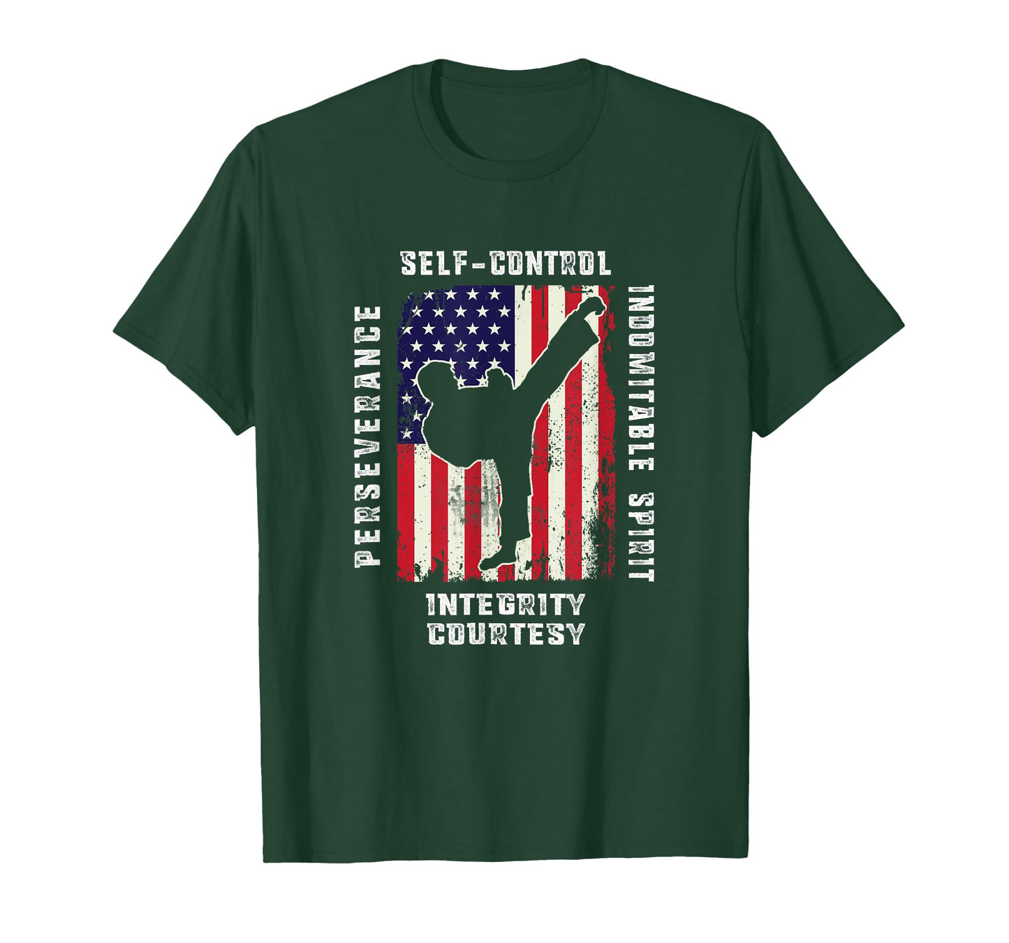 Cool American Flag Taekwondo Gift | Tae Kwon Do Martial Arts T-Shirt Small