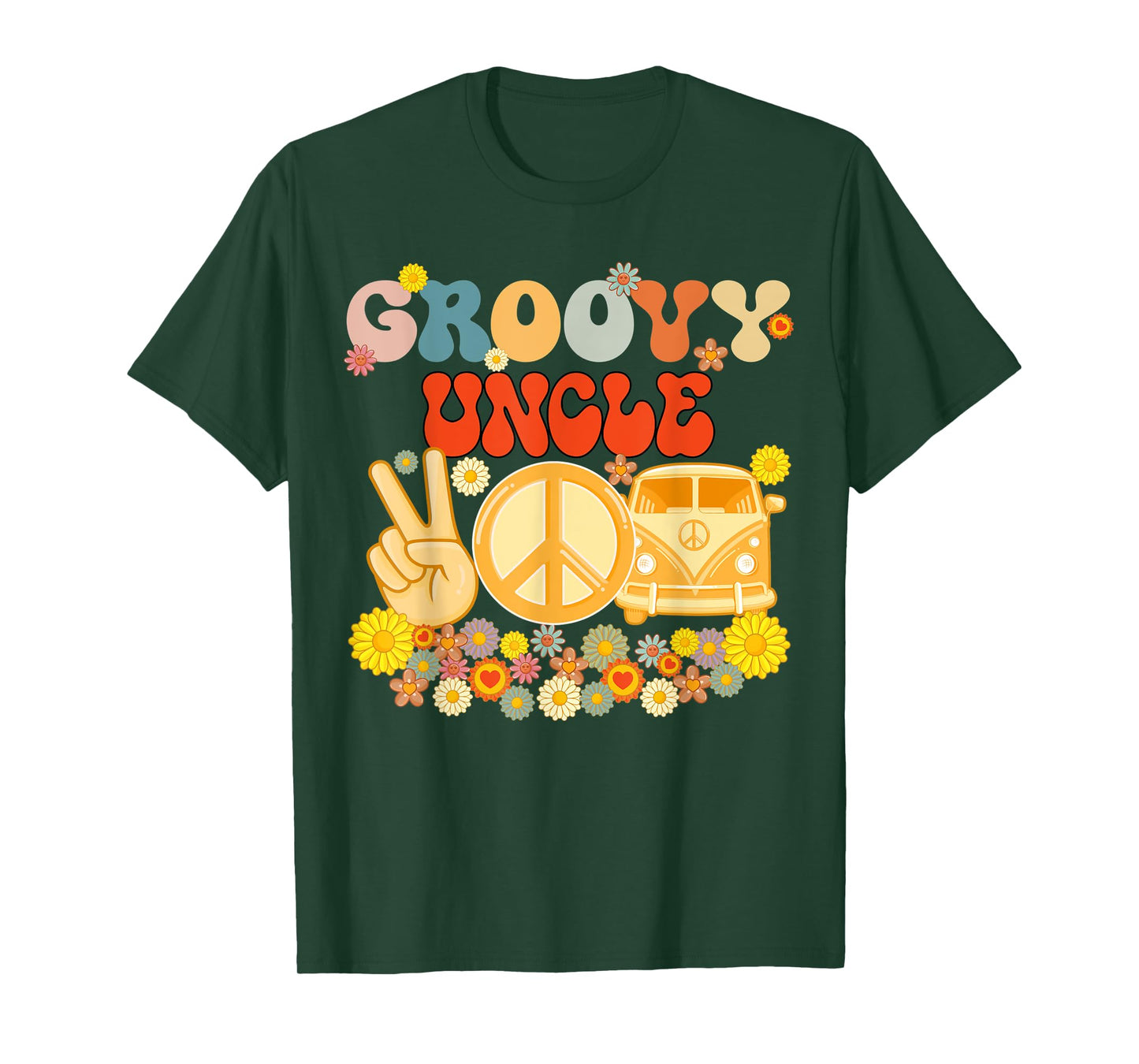 Groovy Uncle Retro Matching Family Baby Shower Father's Day T-Shirt