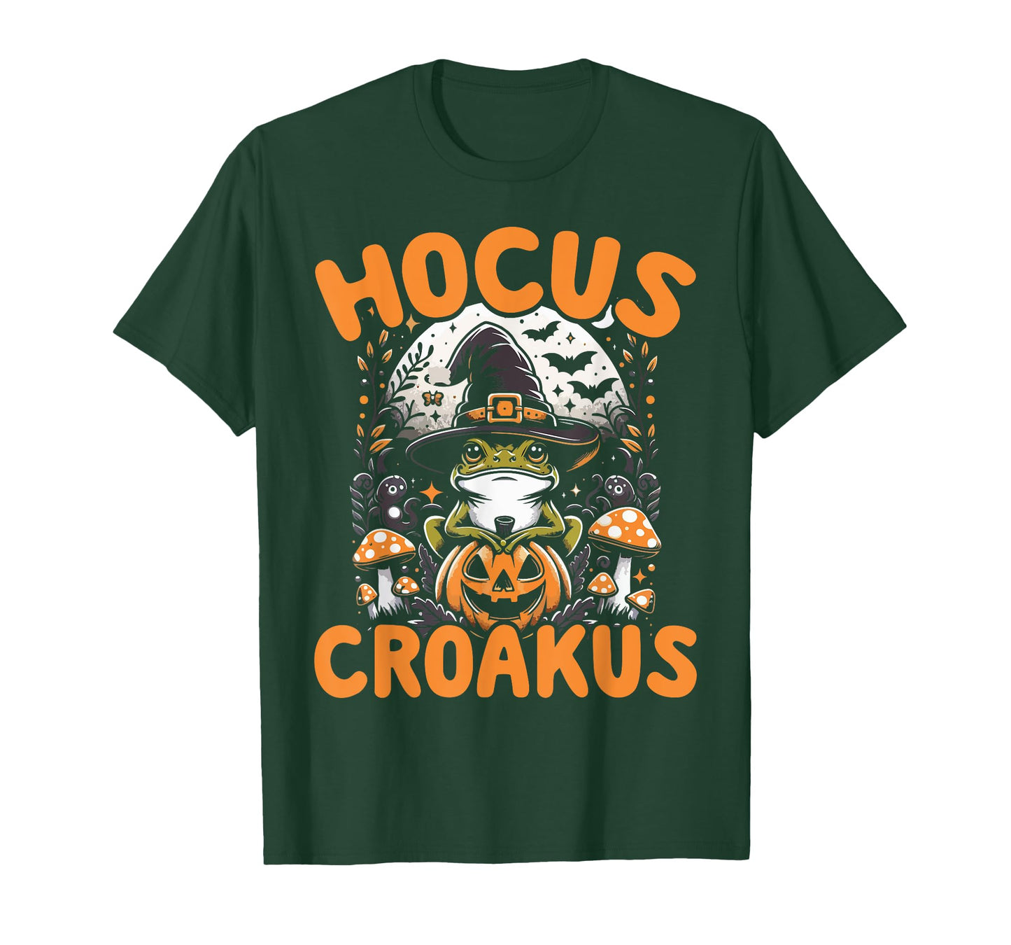 Halloween Frog Witch Pun Hocus Croakus Toad Lover Costume T-Shirt