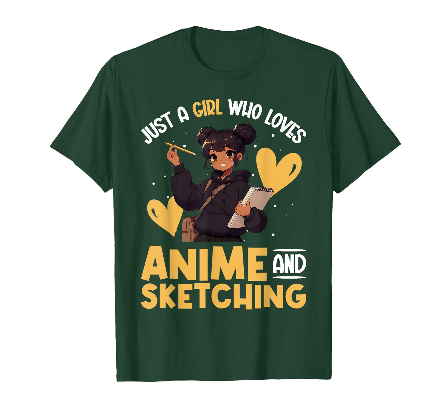 Just A Girl Who Loves Anime And Sketching Afro Anime Merch T-Shirt