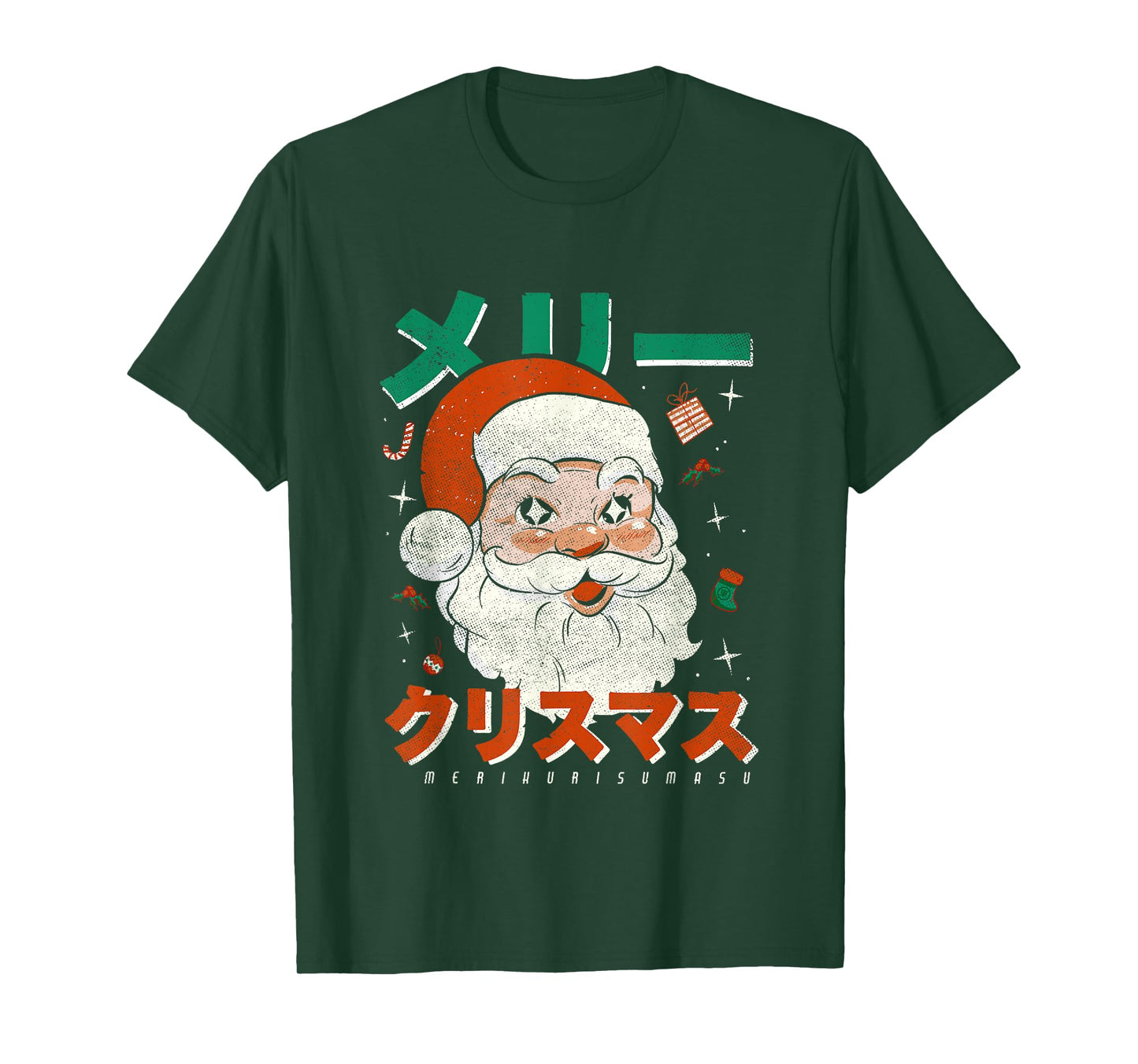 Japan Vintage Santa Merikurisumasu Xmas Japanese Christmas T-Shirt