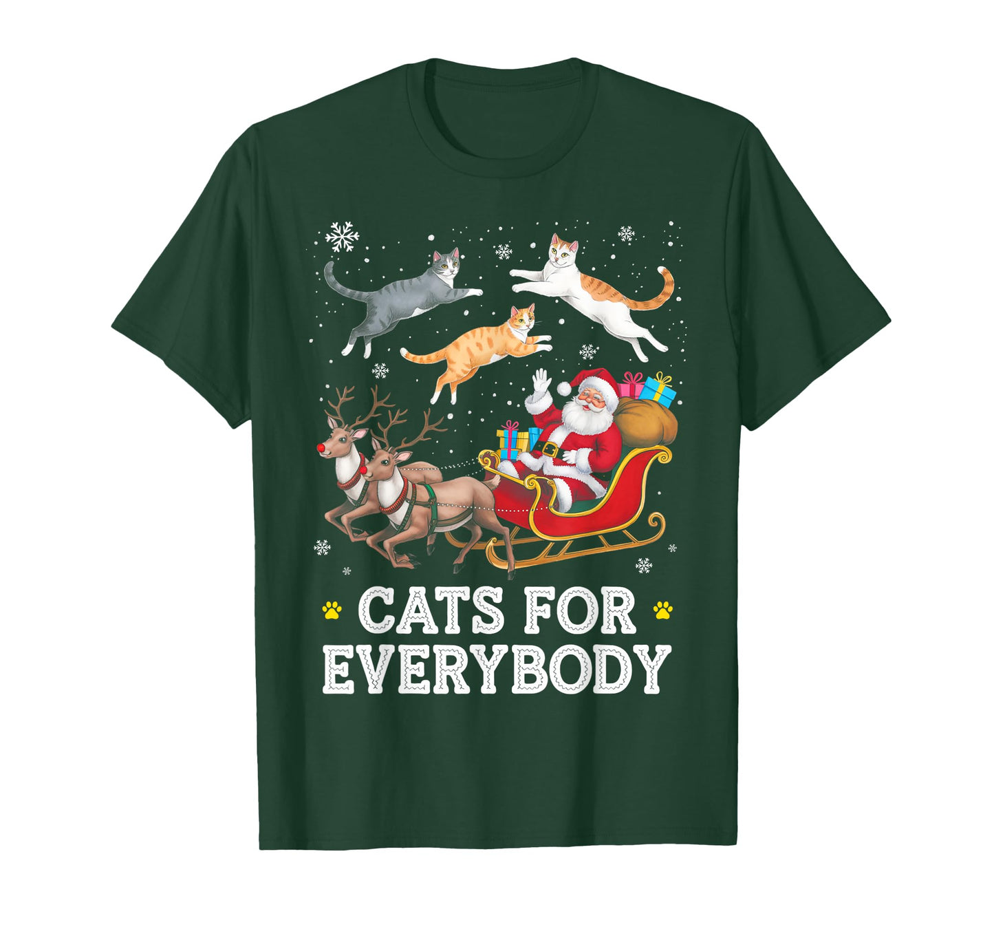 Cats for Everybody Christmas Funny Santa Cat Lover Xmas T-Shirt