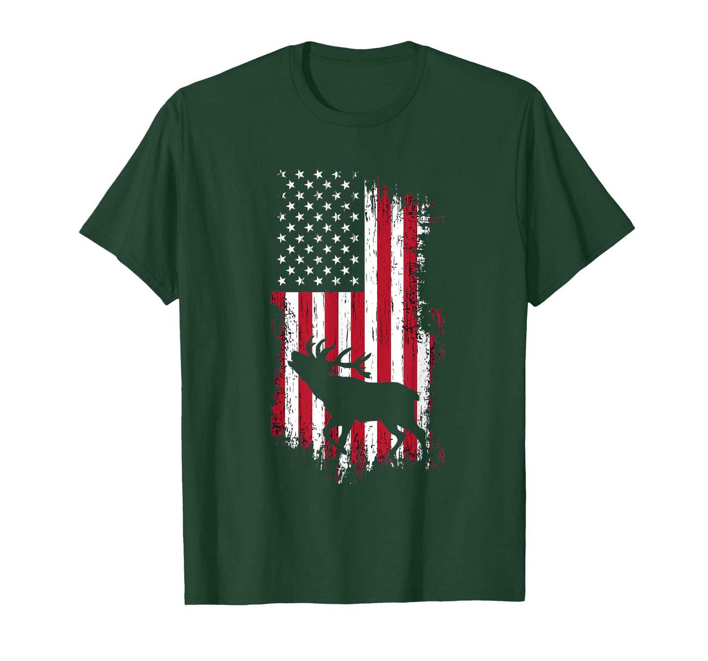 American Moose Hunter - USA Vintage Flag Patriotic Women Men T-Shirt