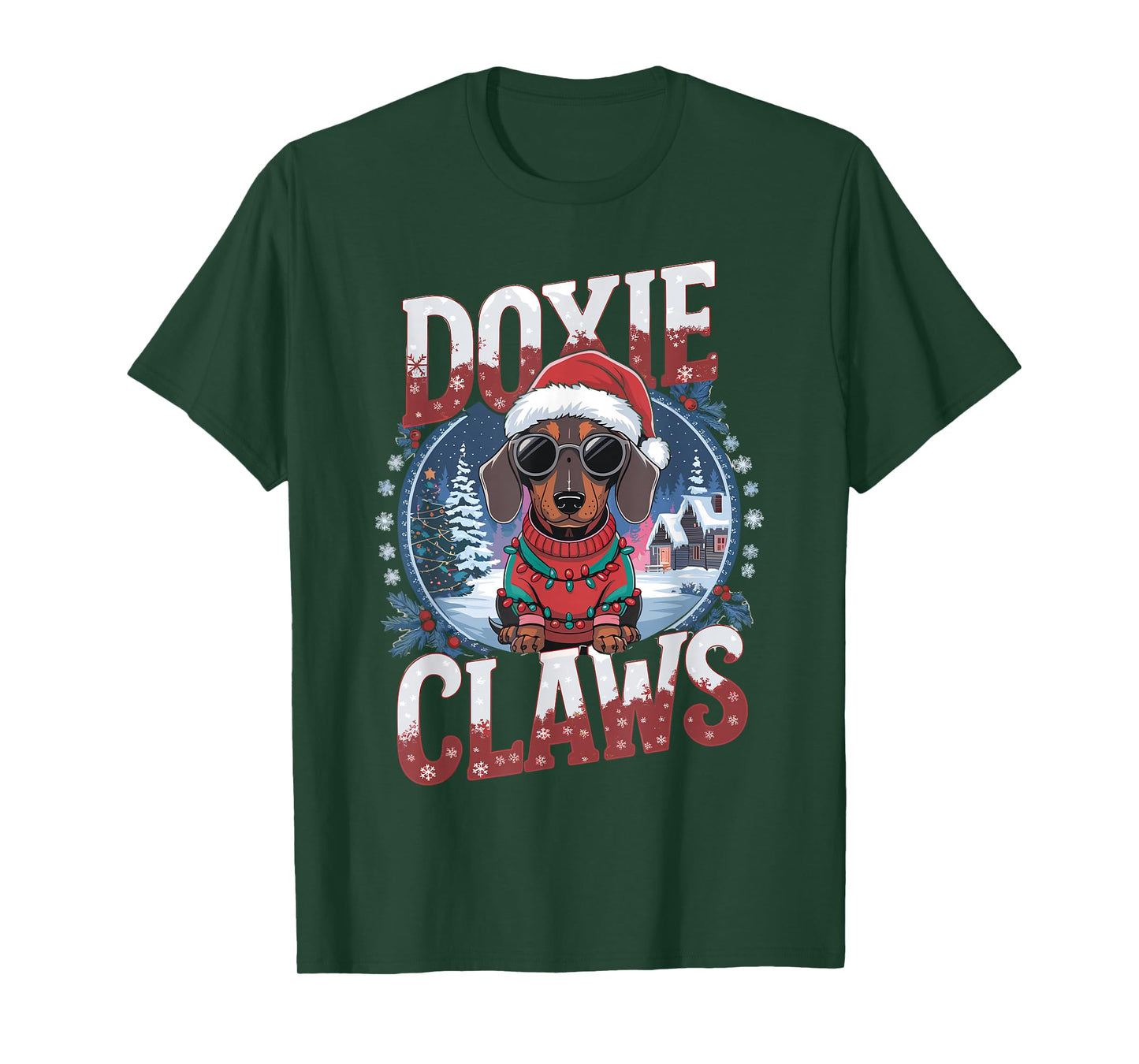 Dachshund Dog Owner Xmas Costume Doxie Claws Christmas T-Shirt