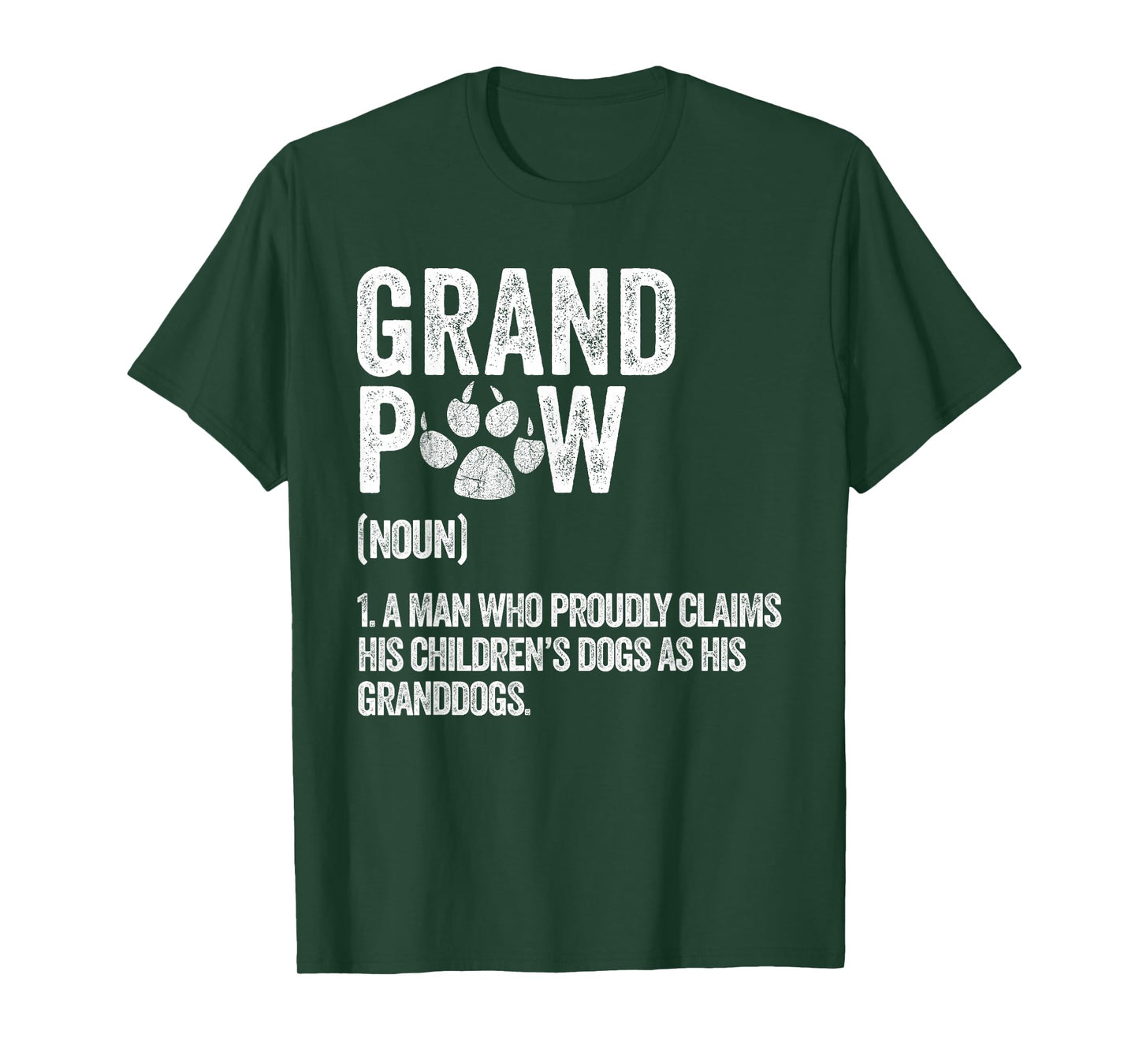 Vintage Fun Grandpaw Definition Clothing Co. Funny Grandpaw Dictionary Definition Men's Dog Themed Retro Grand Paw T-Shirt - Black, Small