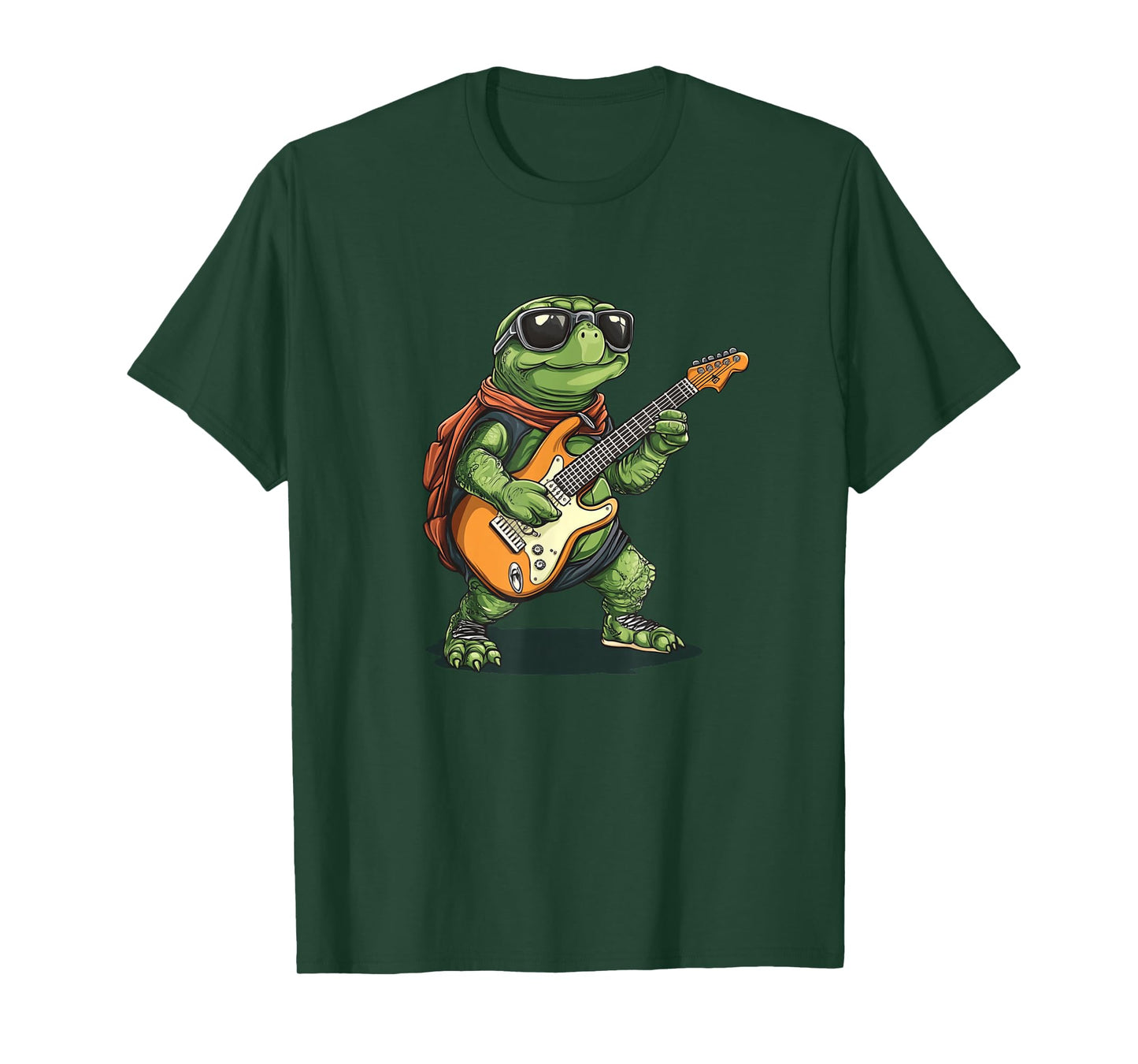 Cool Sunglasses Turtle with Rocking Guitar Outfit T-Shirt