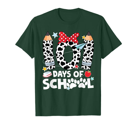 101 Days of School Funny Dog 100th Day of School Boys Girls T-Shirt