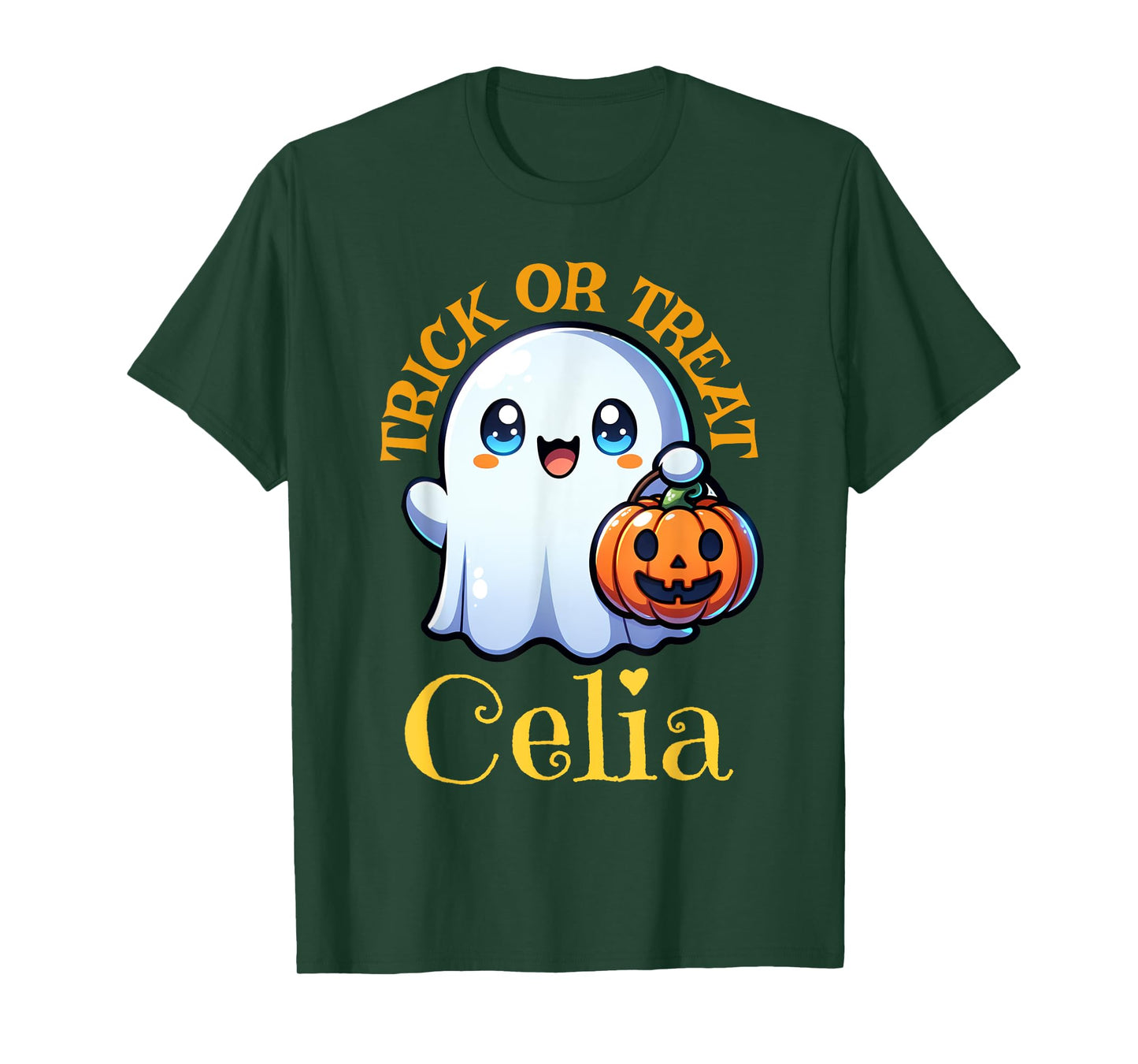 Celia Personalized Name Cute Ghost Halloween T-Shirt