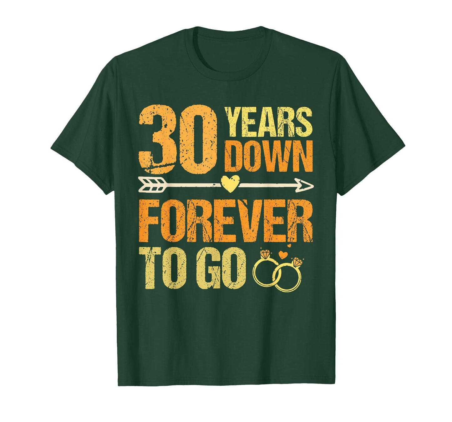 30 Years Down Forever 30th Wedding Anniversary Couple T-Shirt