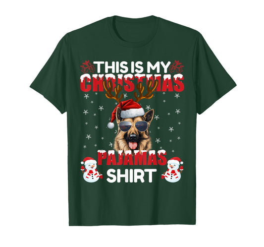 Family Matching Funny Xmas Pajama German Shepherd Christmas T-Shirt