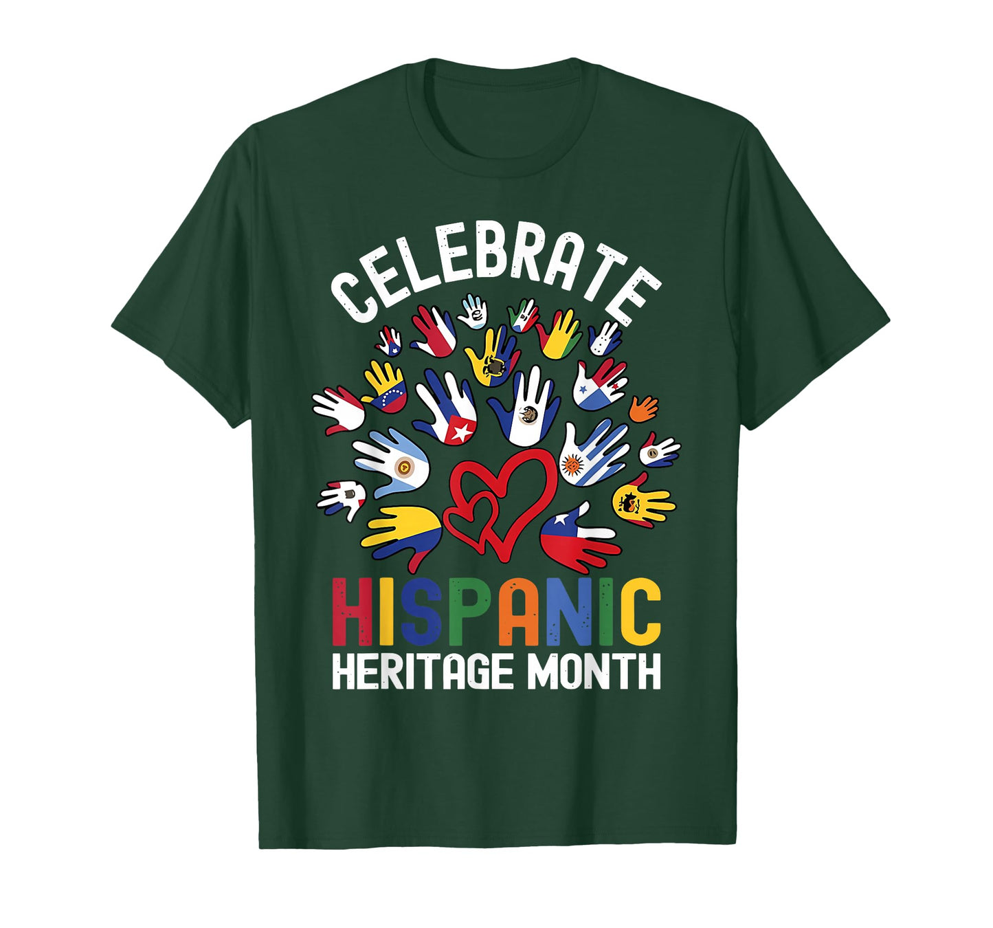 Celebrate Hispanic Heritage Month Hispanic Flags Mexican T-Shirt