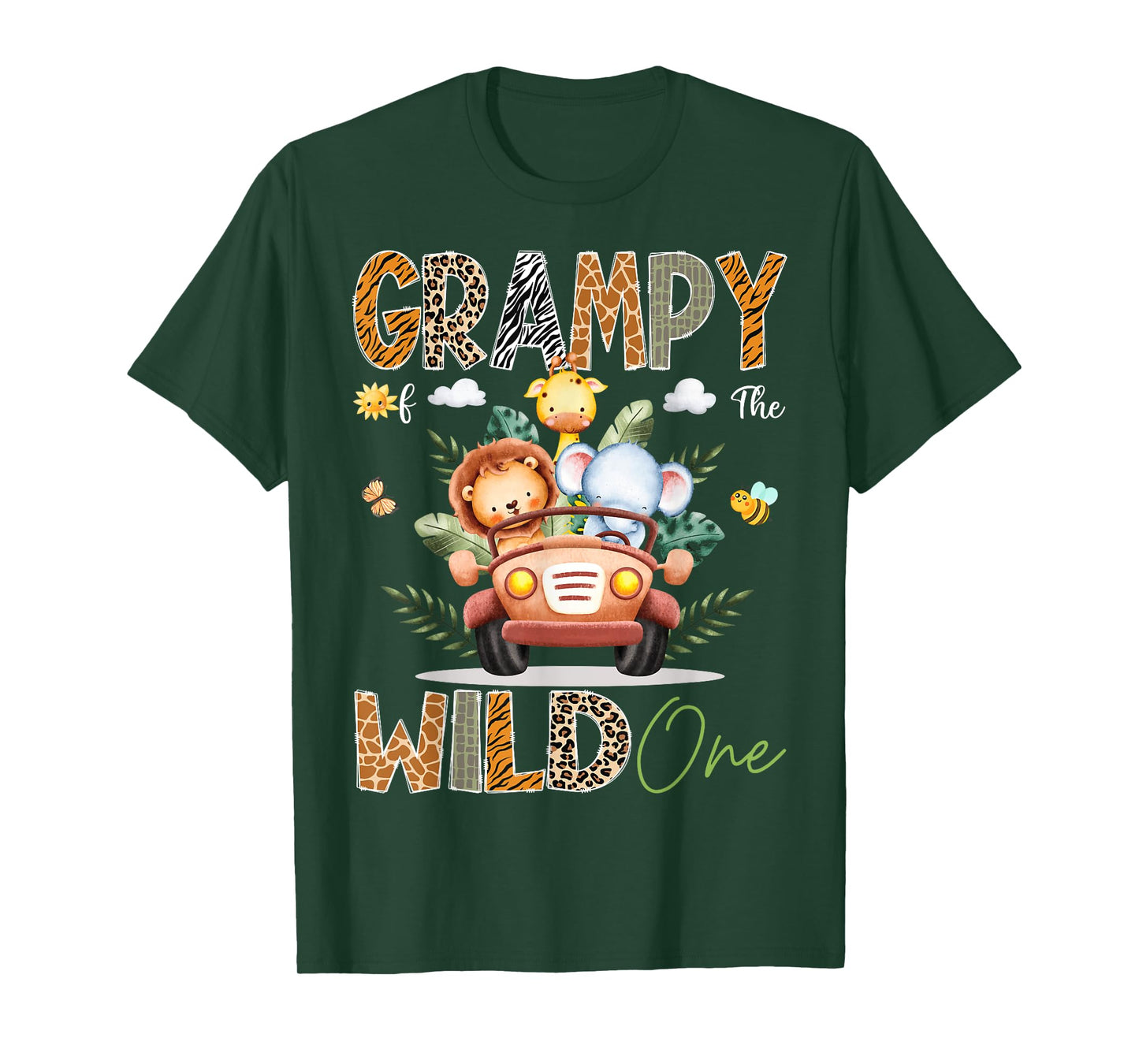 Grampy Of The Wild One 1St Birthday Safari Jungle Truck T-Shirt