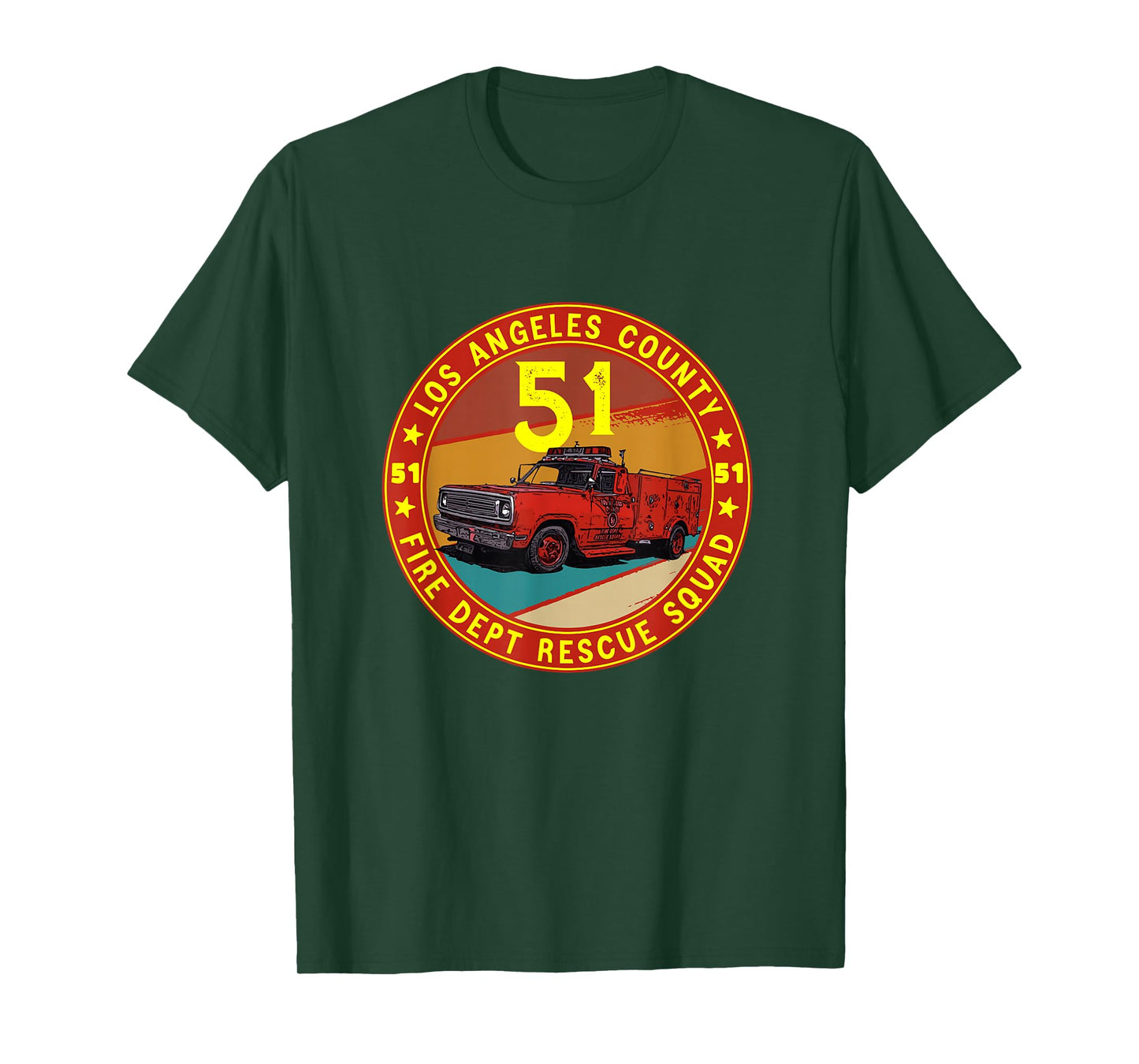 Vintage Truck Side 51 Emergency Squad classic emergency 51 T-Shirt