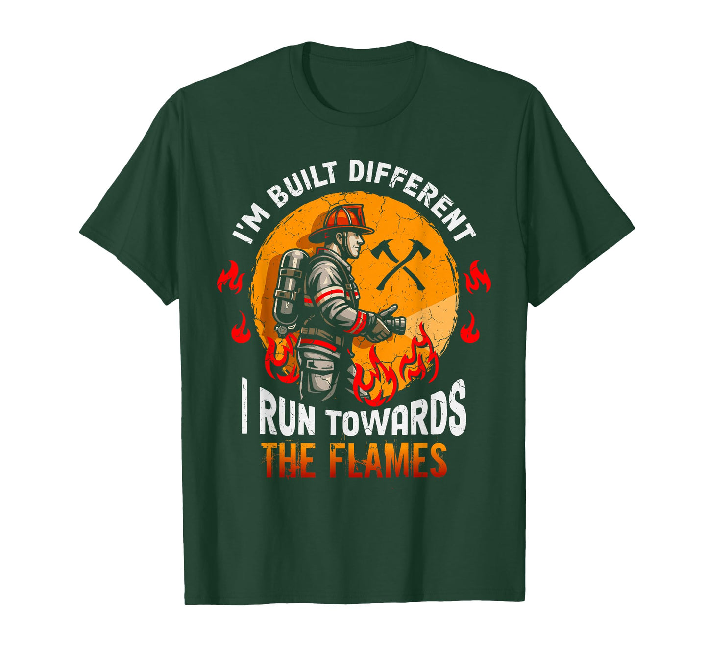 I Run Towards The Flames Firefighter Fire Truck Fire Rescuer T-Shirt