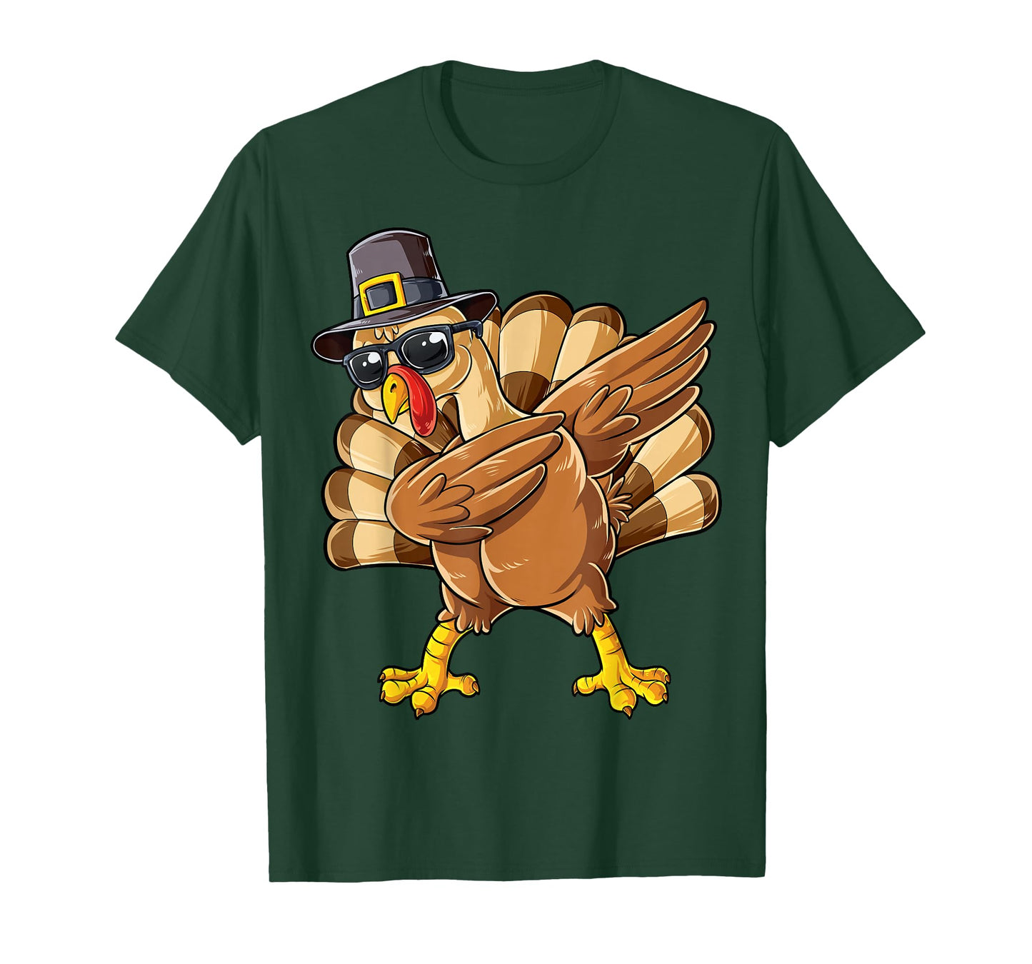 Dabbing Turkey Thanksgiving Day Pilgrim Boys Men Funny Dab T-Shirt