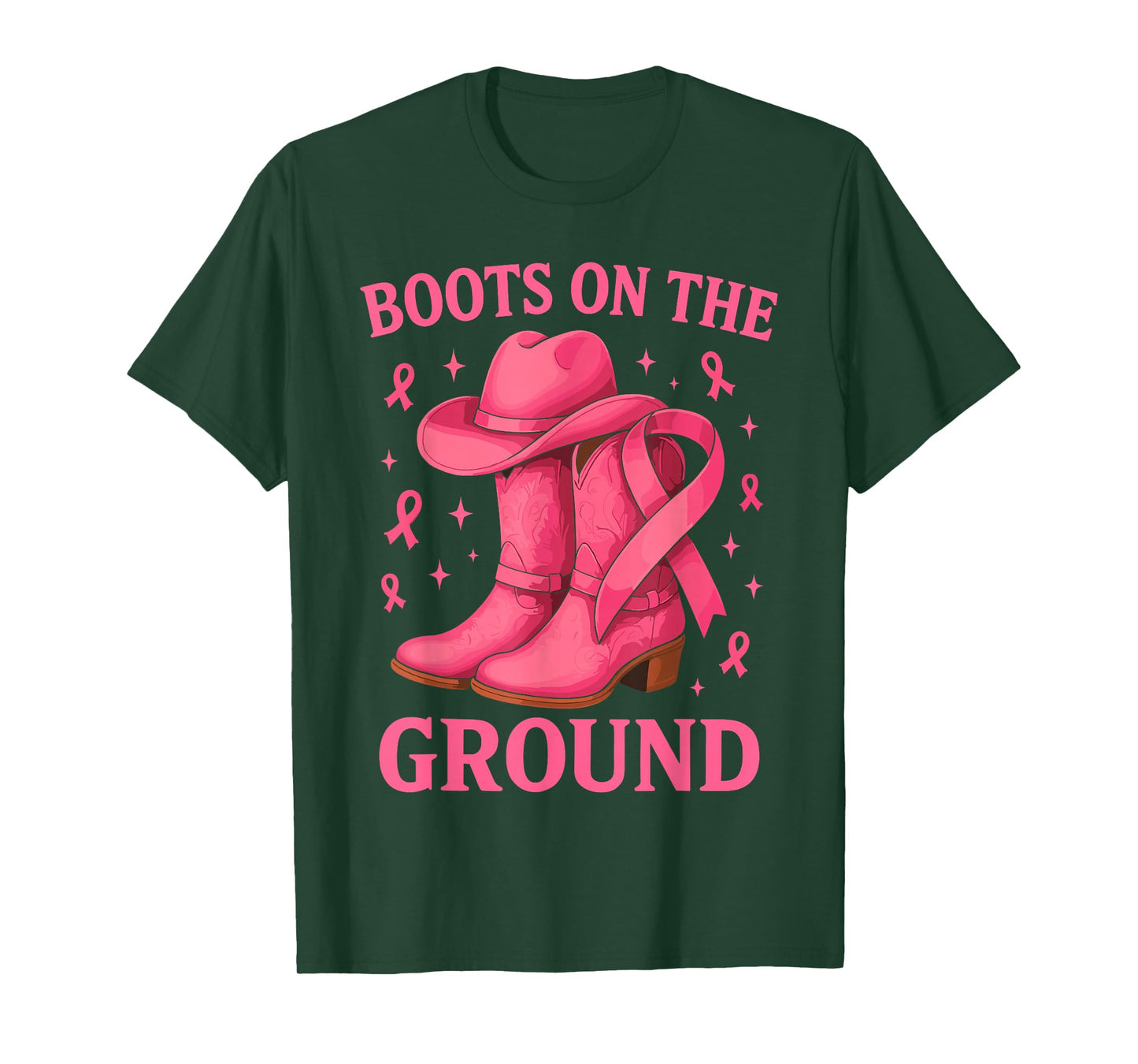 Breast Cancer Shirts for Women, Cowgirl Boots On The Ground T-Shirt