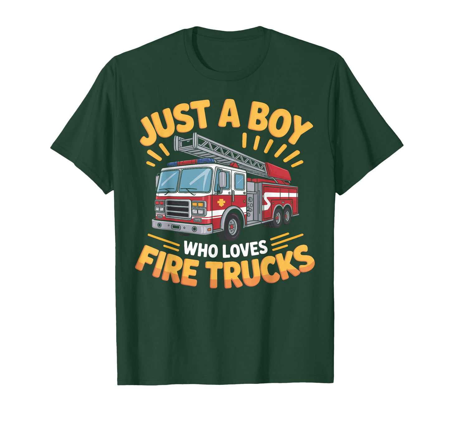 Little Firefighter Just A Boy Who Loves Fire Trucks T-Shirt