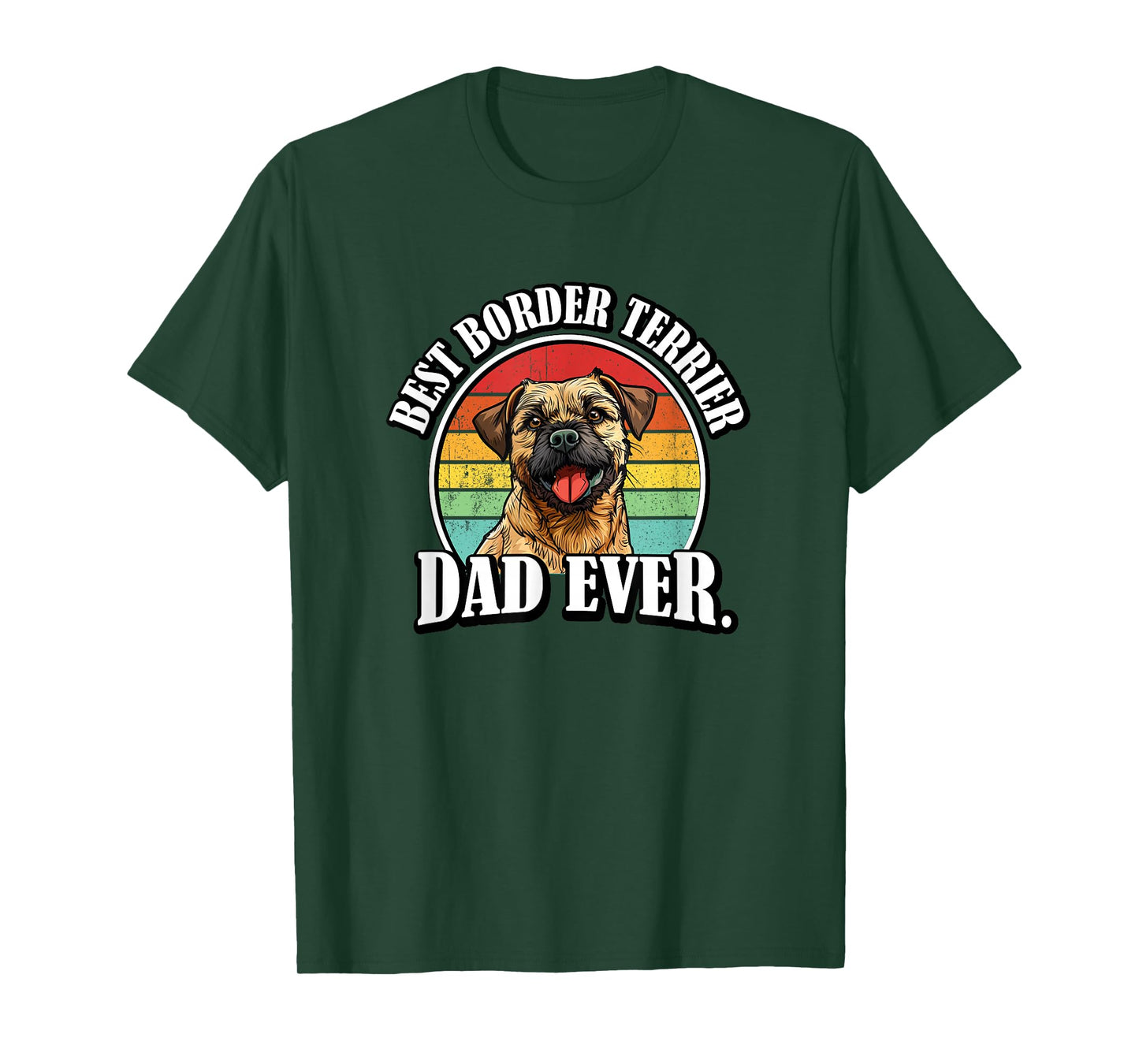 Mens Funny Retro Vintage Dad Border Terrier Lover T-Shirt