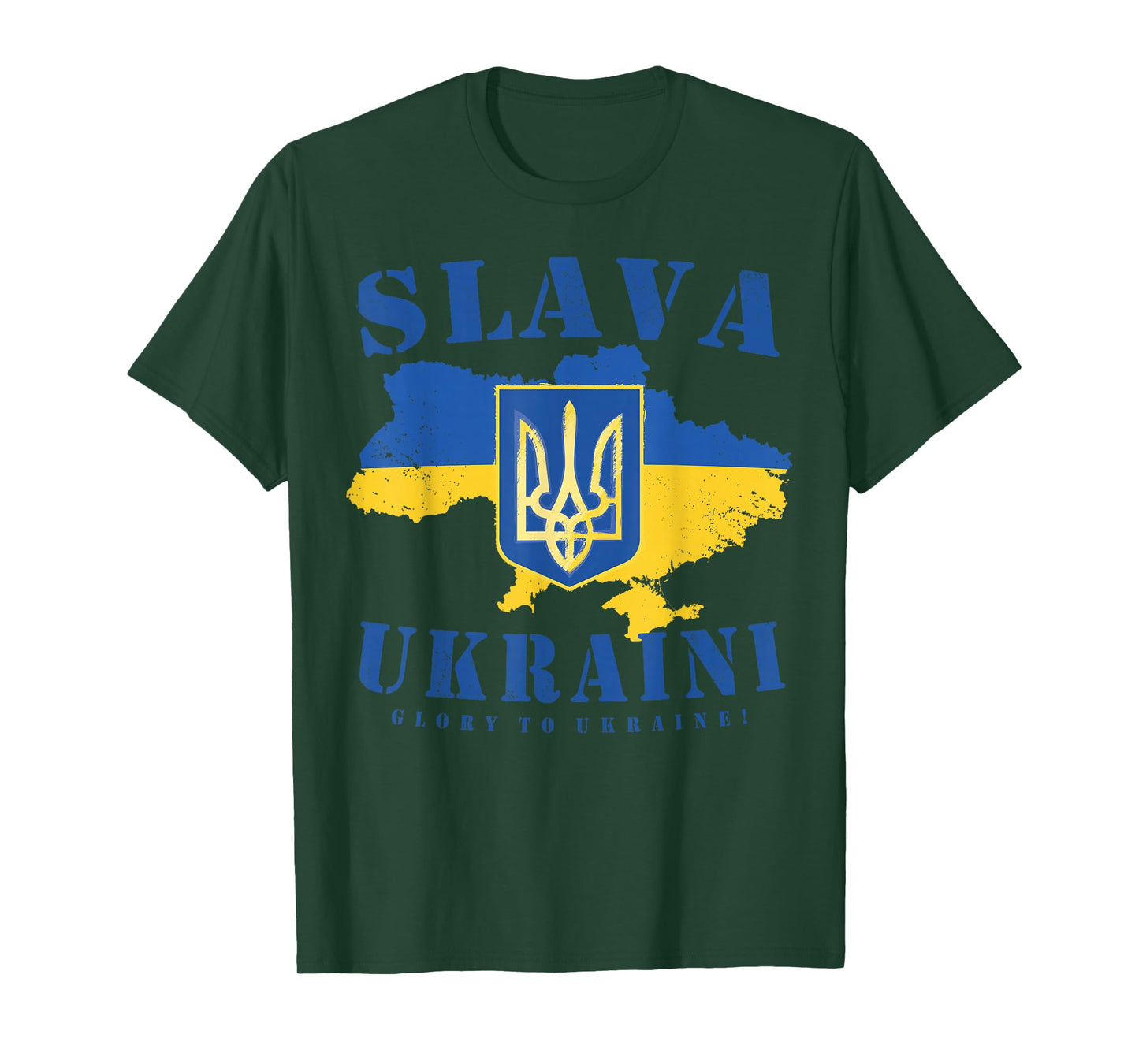 Slava Ukraini Ukrainian Tryzub Flag Glory To Ukraine T-Shirt