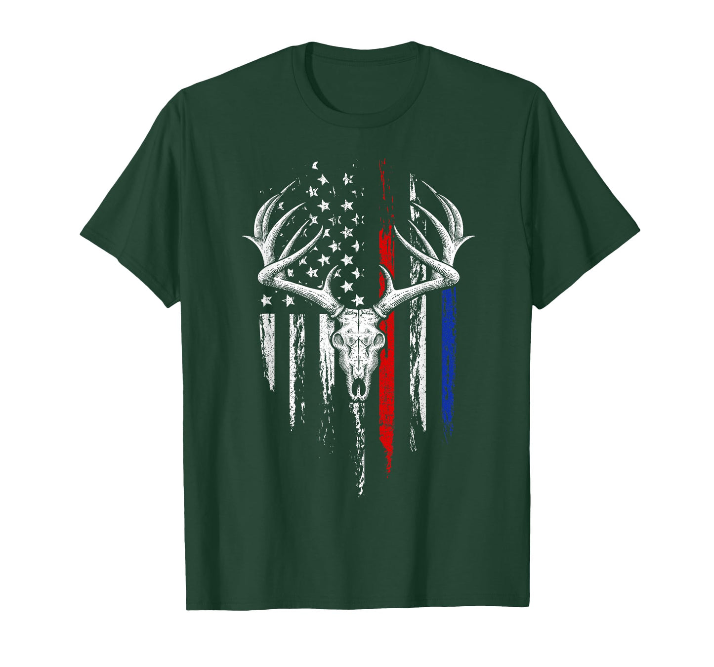 Bowhunting American Flag USA Bow Whitetail Deer Hunter Gift T-Shirt