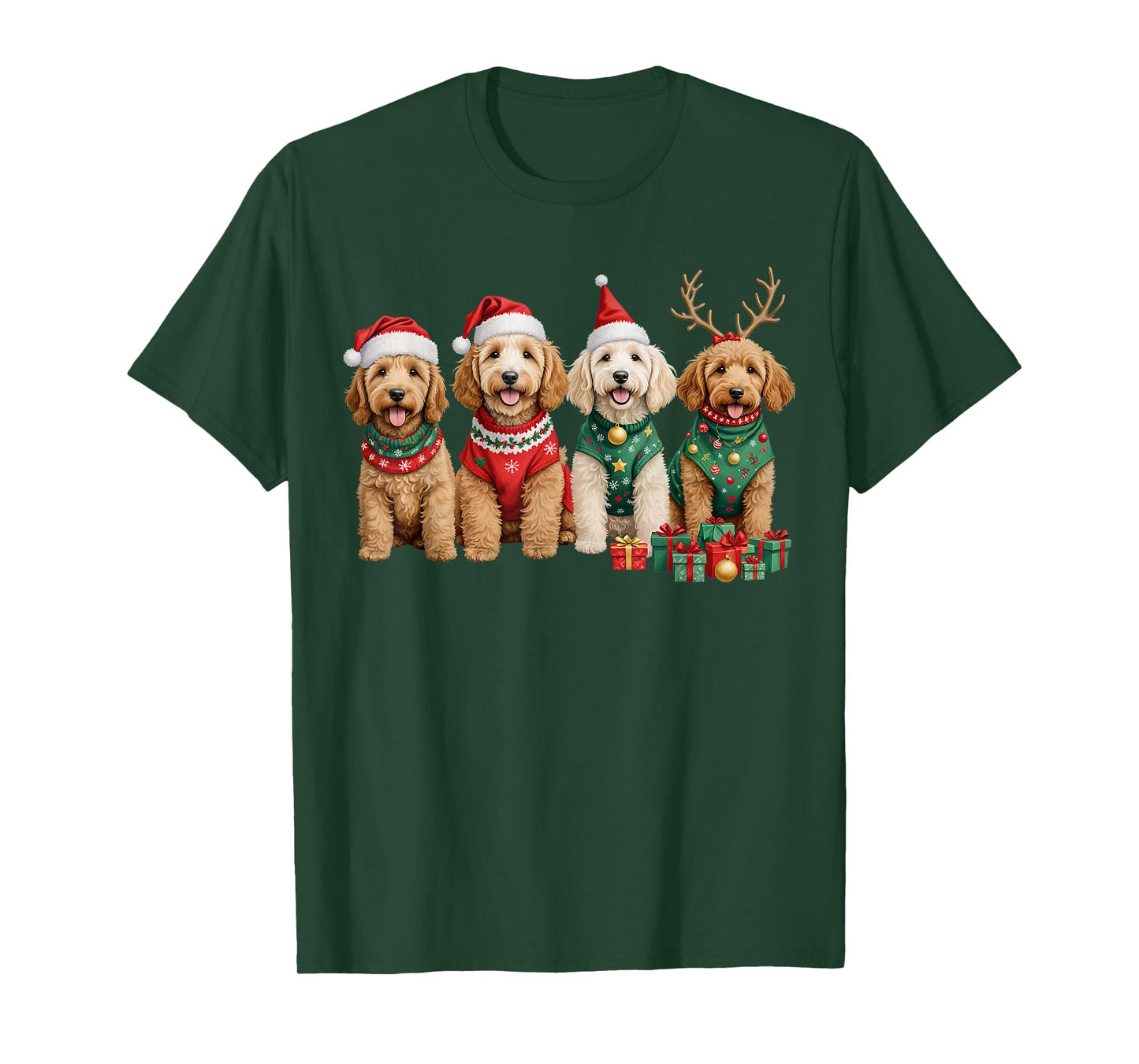 Goldendoodle Christmas Golden Doodle Pajamas For Women Girls T-Shirt